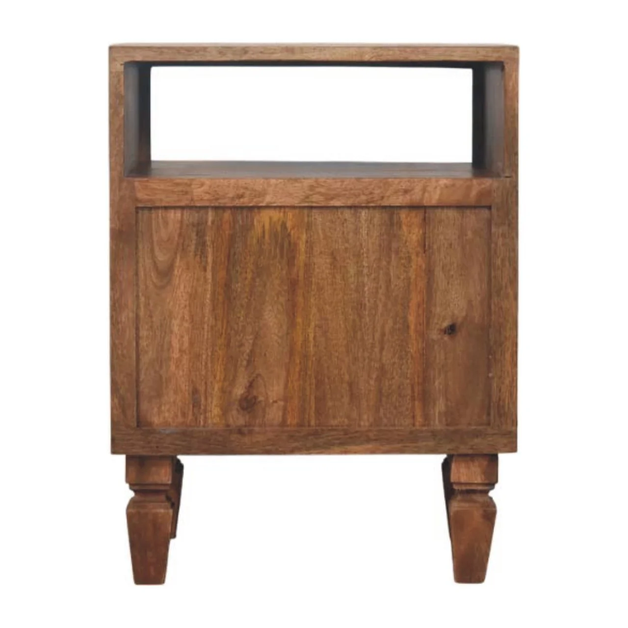 Artisan Furniture Massivholz Arno Nachttisch in Goldenem Teak, 2 Schubladen, 1 offenes Fach, Beige - Image 10