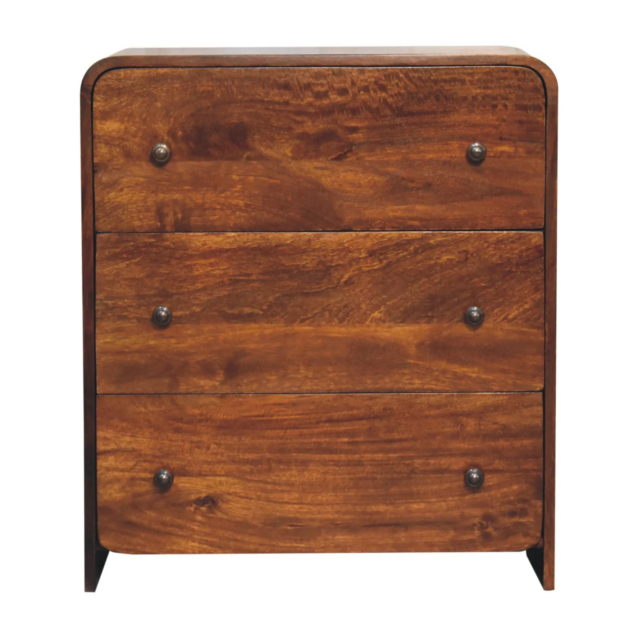 Artisan Furniture Massivholz Aspen schlanke Kommode, 3 Schubladen, Braun