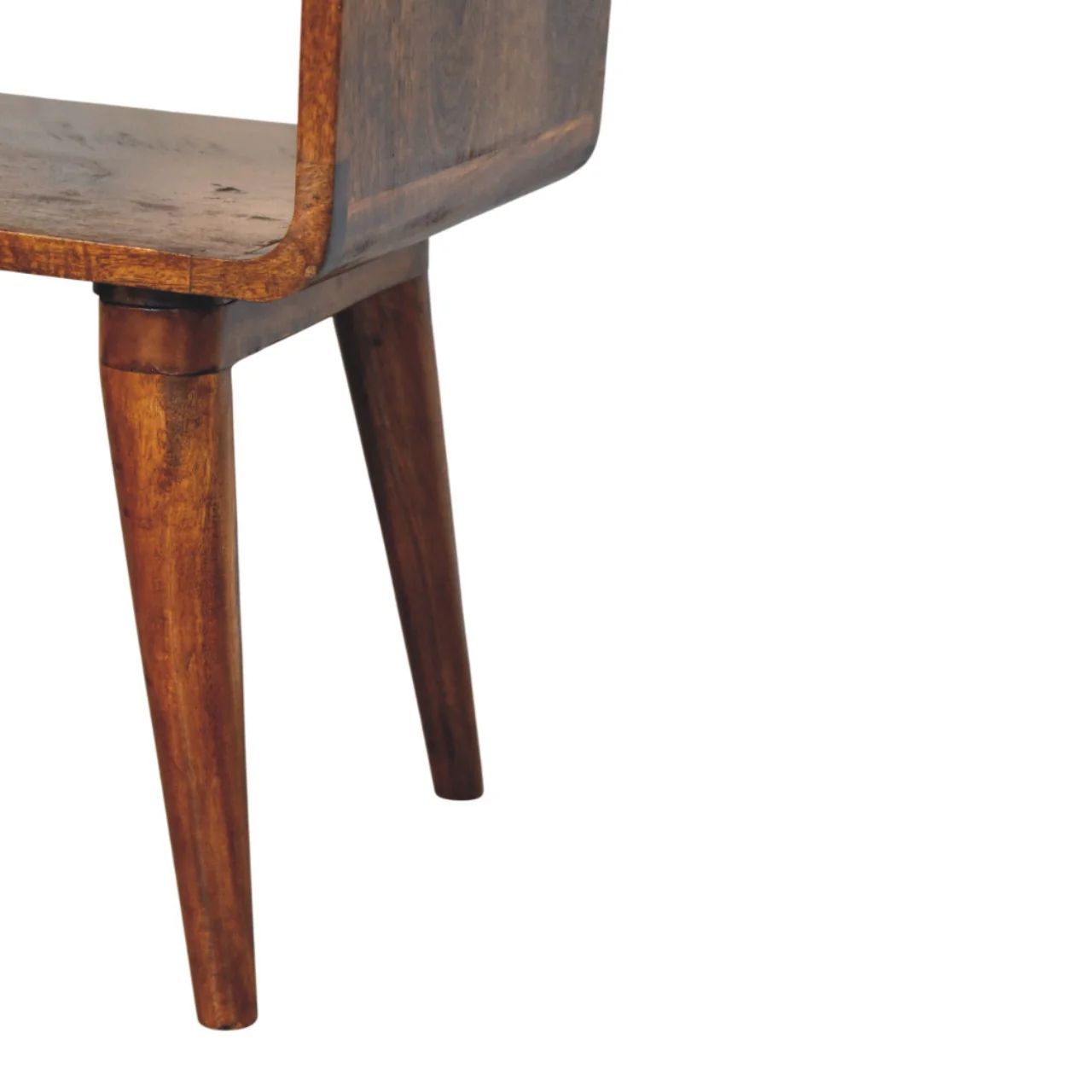 Artisan Furniture Massivholz Avora Kastanien Nachttisch mit Schublade und offenem Fach, Dunkelbraun - Image 8