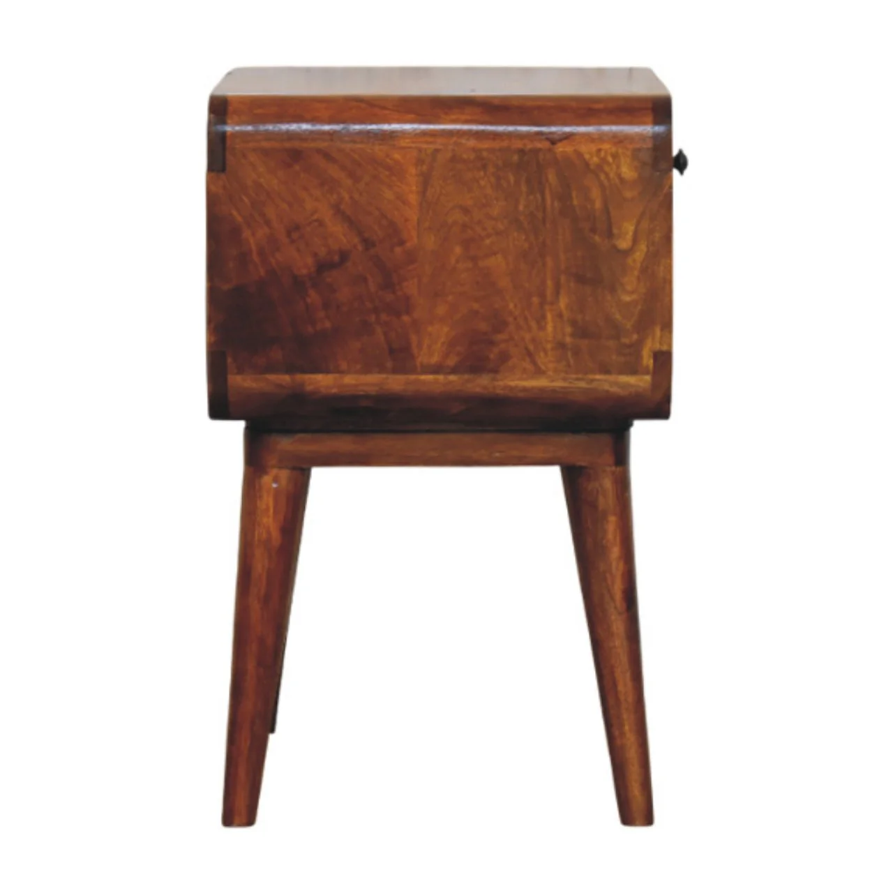 Artisan Furniture Massivholz Avora Kastanien Nachttisch mit Schublade und offenem Fach, Dunkelbraun - Image 9