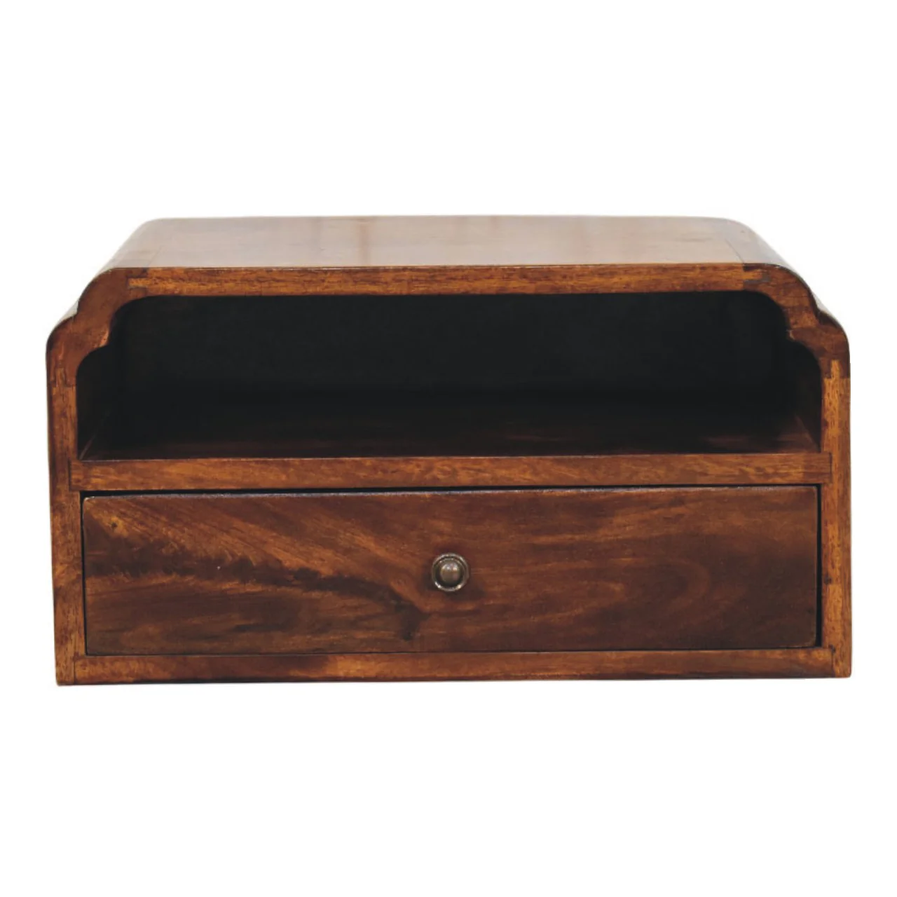 Artisan Furniture Massivholz Avora Wand-Nachttisch Kastanie Braun