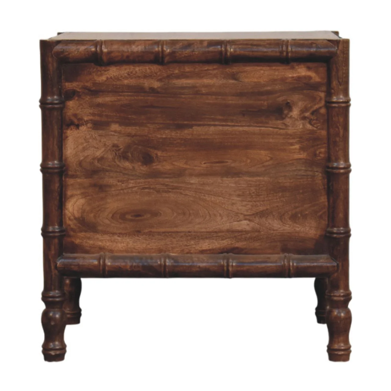 Artisan Furniture Massivholz Bambusrahmen Nachttisch in gerösteter Mandel, 2 Schubladen, Braun - Image 10