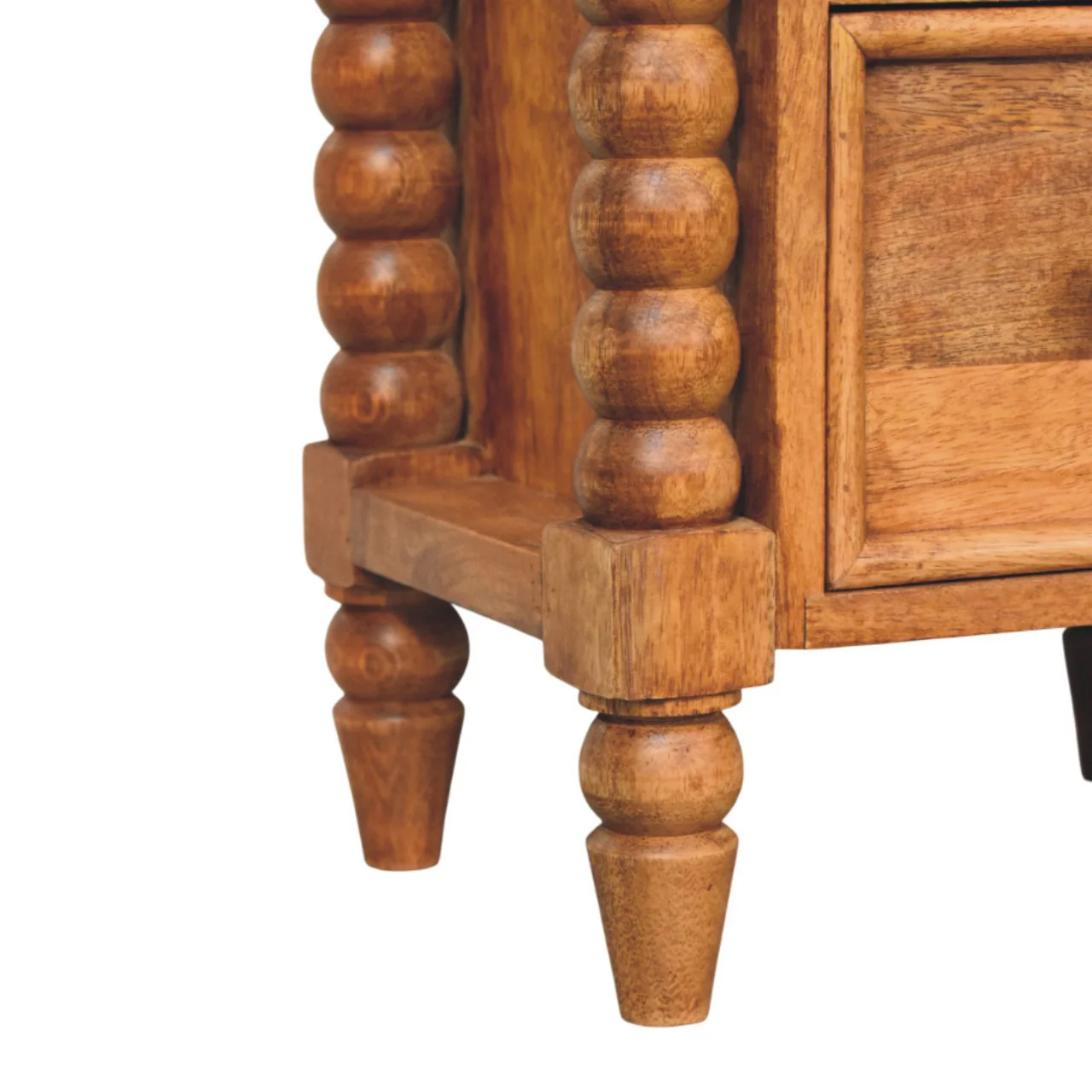 Artisan Furniture Massivholz Barley Twist Nachttisch mit 2 Schubladen, Braun - Image 10
