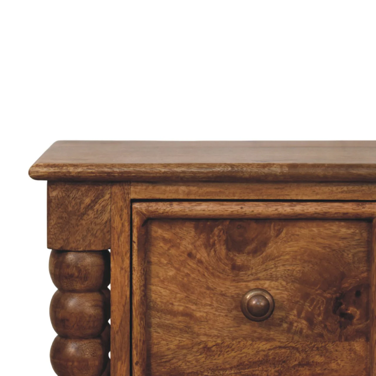Artisan Furniture Massivholz Barley Twist Nachttisch mit 2 Schubladen, Braun - Image 7