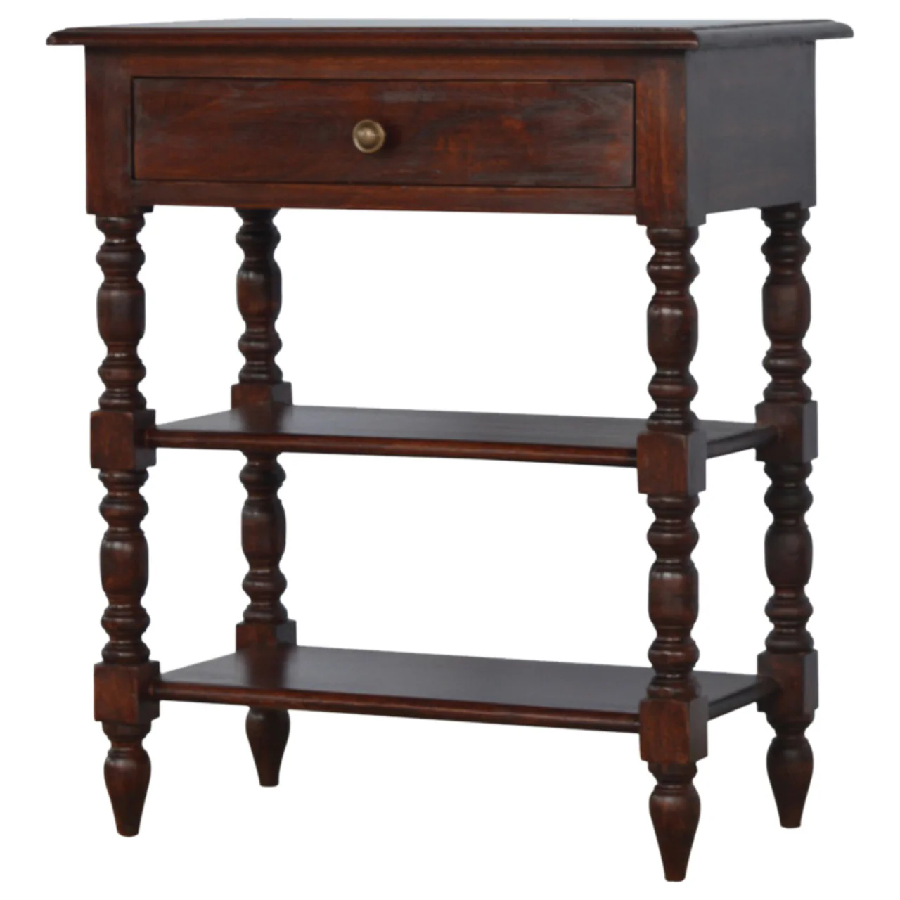Artisan Furniture Massivholz-Beistelltisch mit gedrechselten Beinen, braun - Image 2