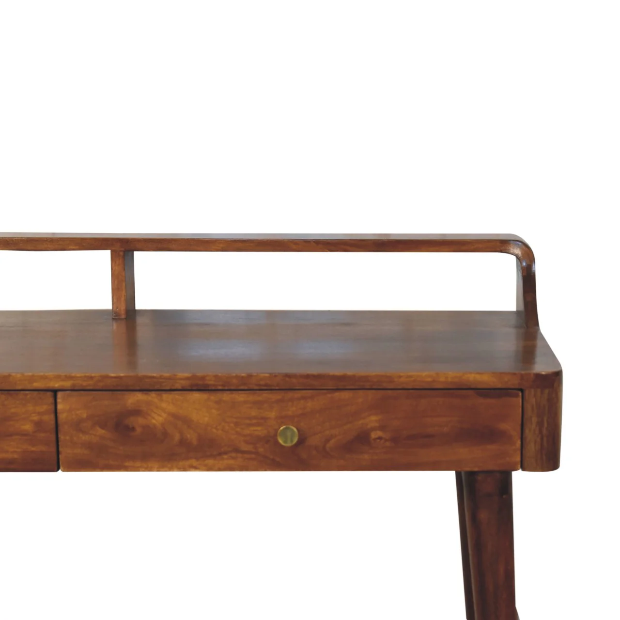 Artisan Furniture Massivholz erhöhter Kastanien-Konsolentisch, 2 Schubladen, Dunkelbraun - Image 8