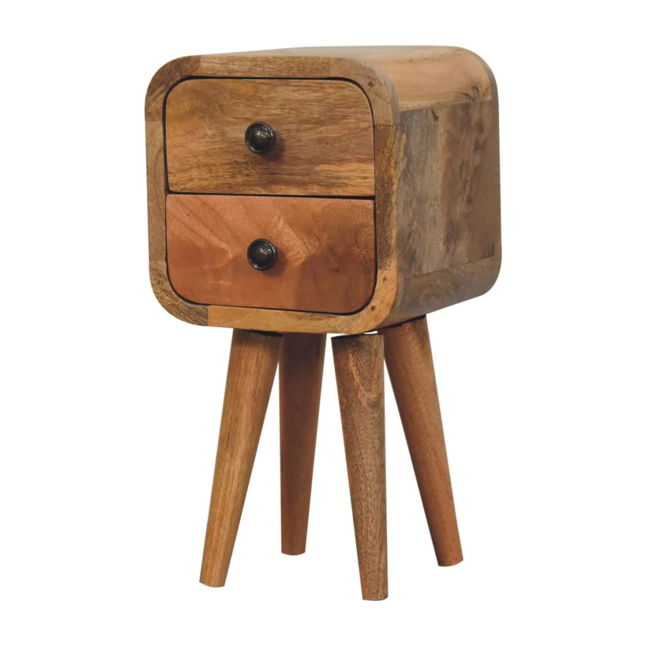 Artisan Furniture Massivholz Extra Mini Geschwungener Nachttisch Eiche Braun - Image 3