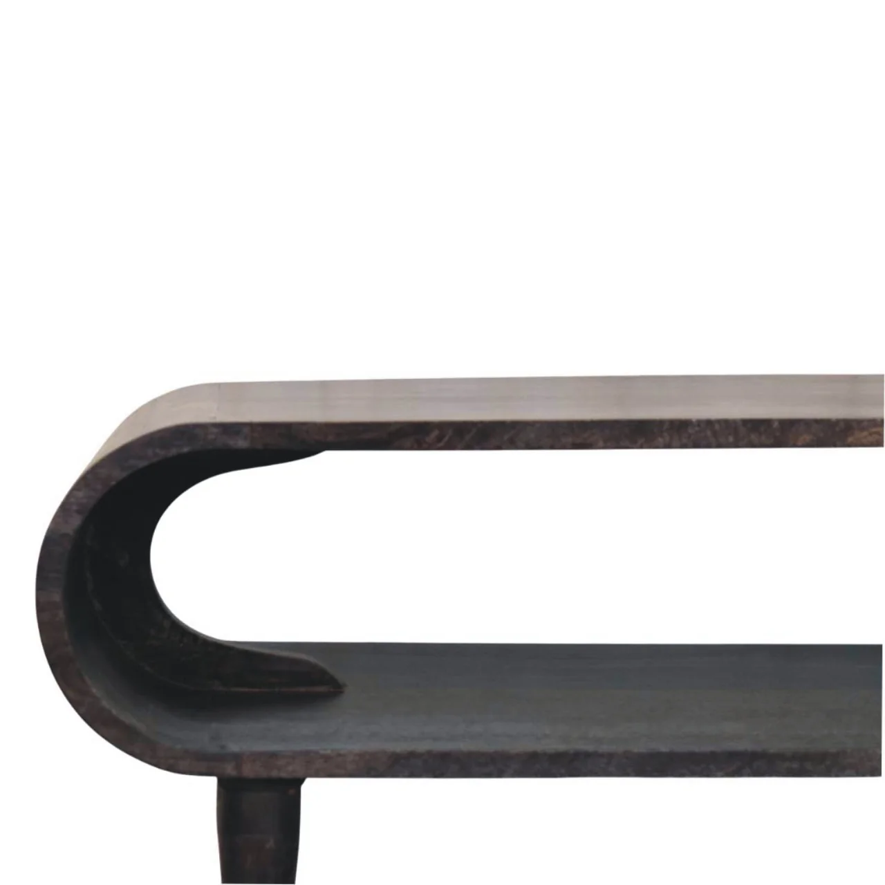Artisan Furniture Massivholz gebogene Kante Medieneinheit mit Messingakzenten, 1 offenes Fach - Image 5