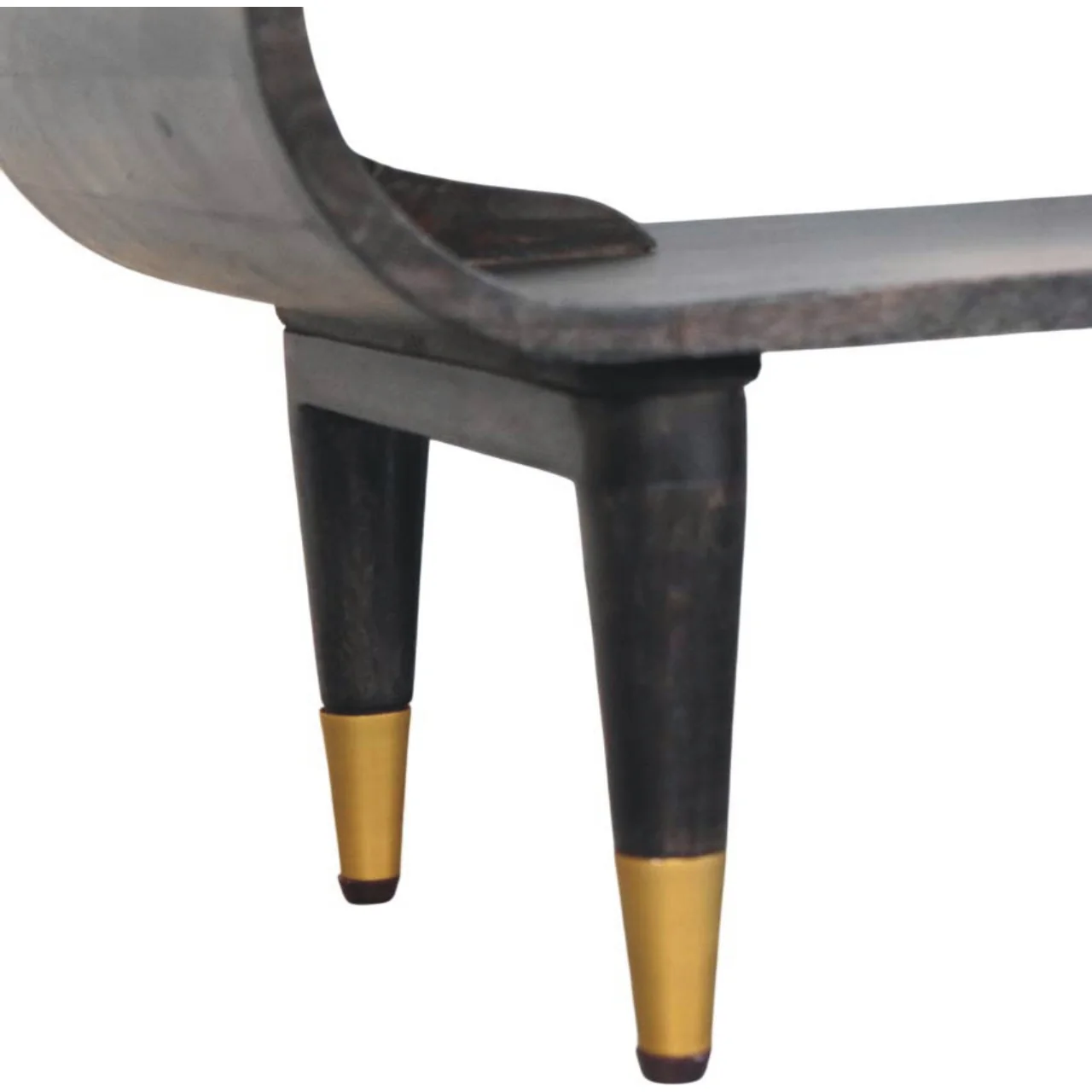 Artisan Furniture Massivholz gebogene Kante Medieneinheit mit Messingakzenten, 1 offenes Fach - Image 8