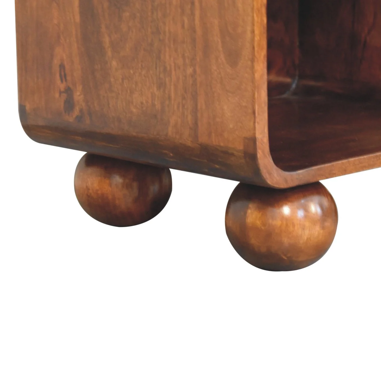 Artisan Furniture Massivholz Kastanien offener gewebter Nachttisch, 1 Schublade, 1 Regal, Braun - Image 11