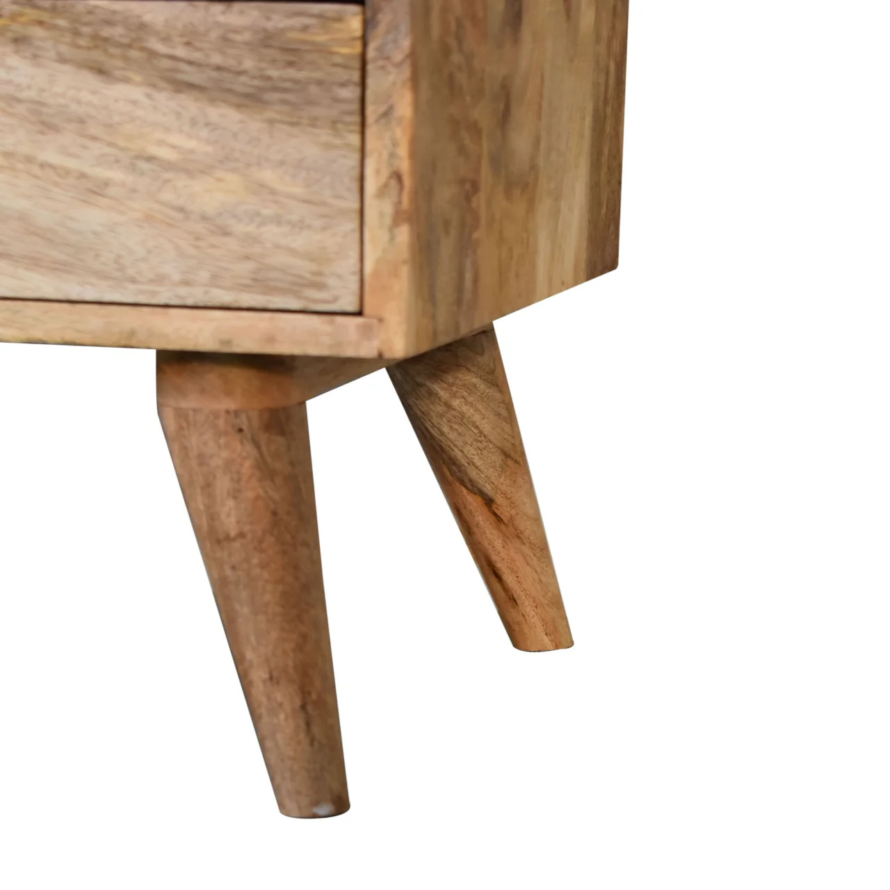 Artisan Furniture Massivholz klassischer eichenähnlicher Nachttisch, 2 Schubladen, 1 offenes Fach - Image 10