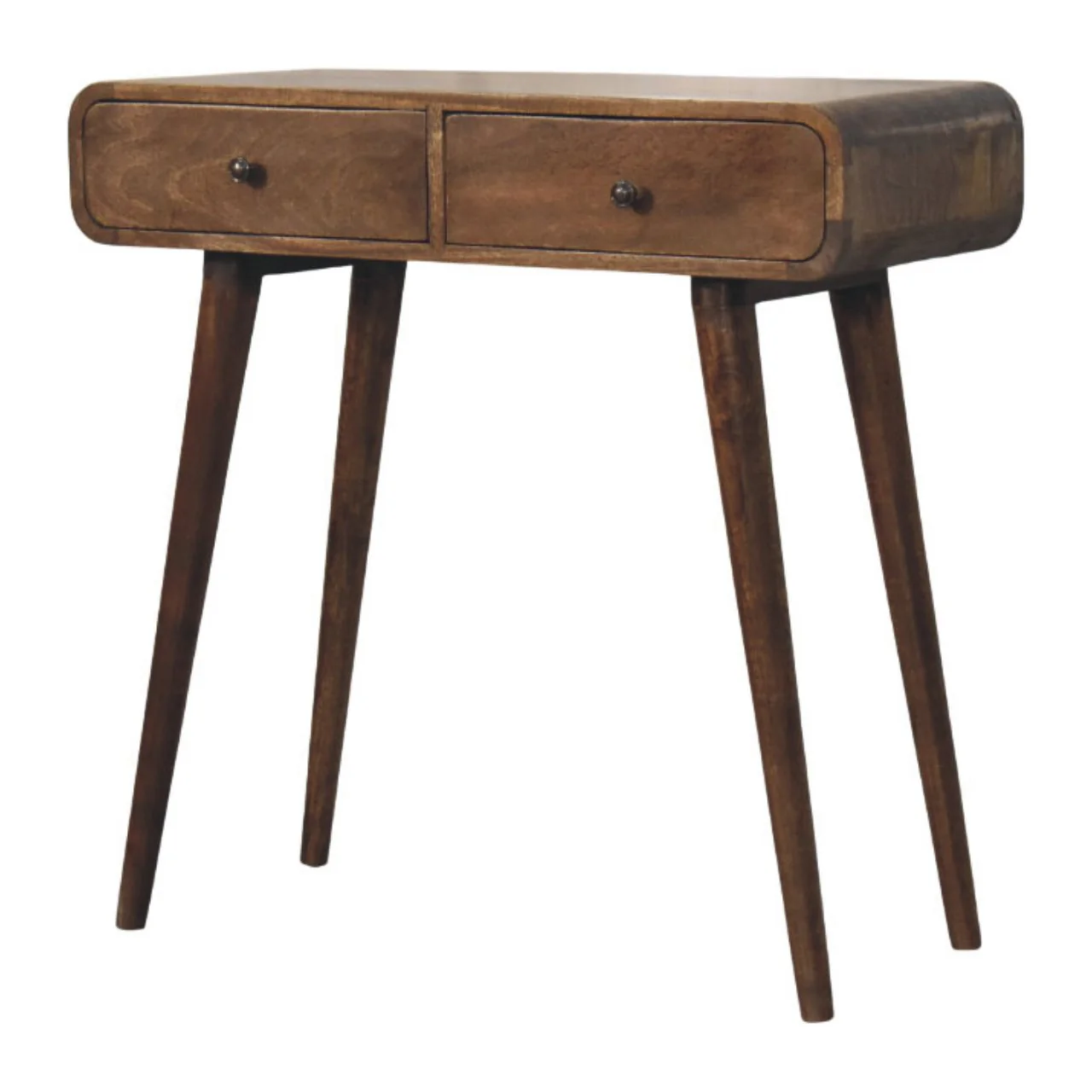 Artisan Furniture Massivholz-Konsole mit abgerundeten Kanten in klassischem Graubraun - Image 2