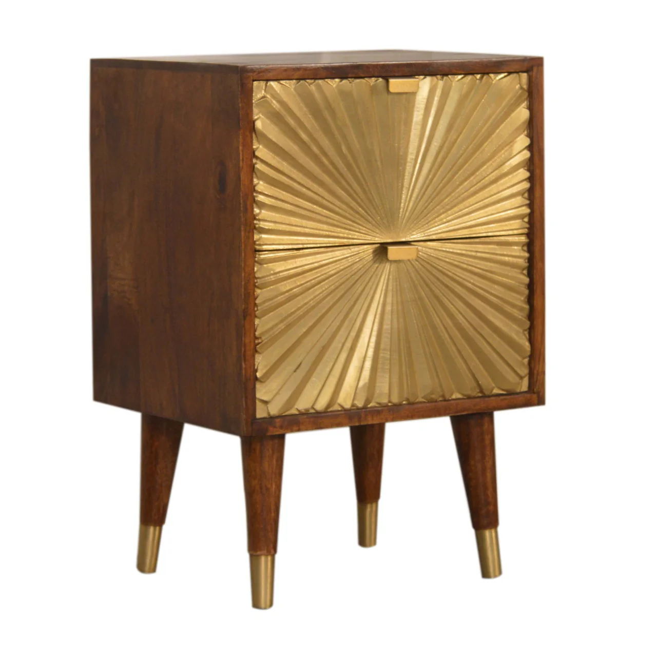 Artisan Furniture Massivholz Manila Gold Nachttisch Braun - Image 2