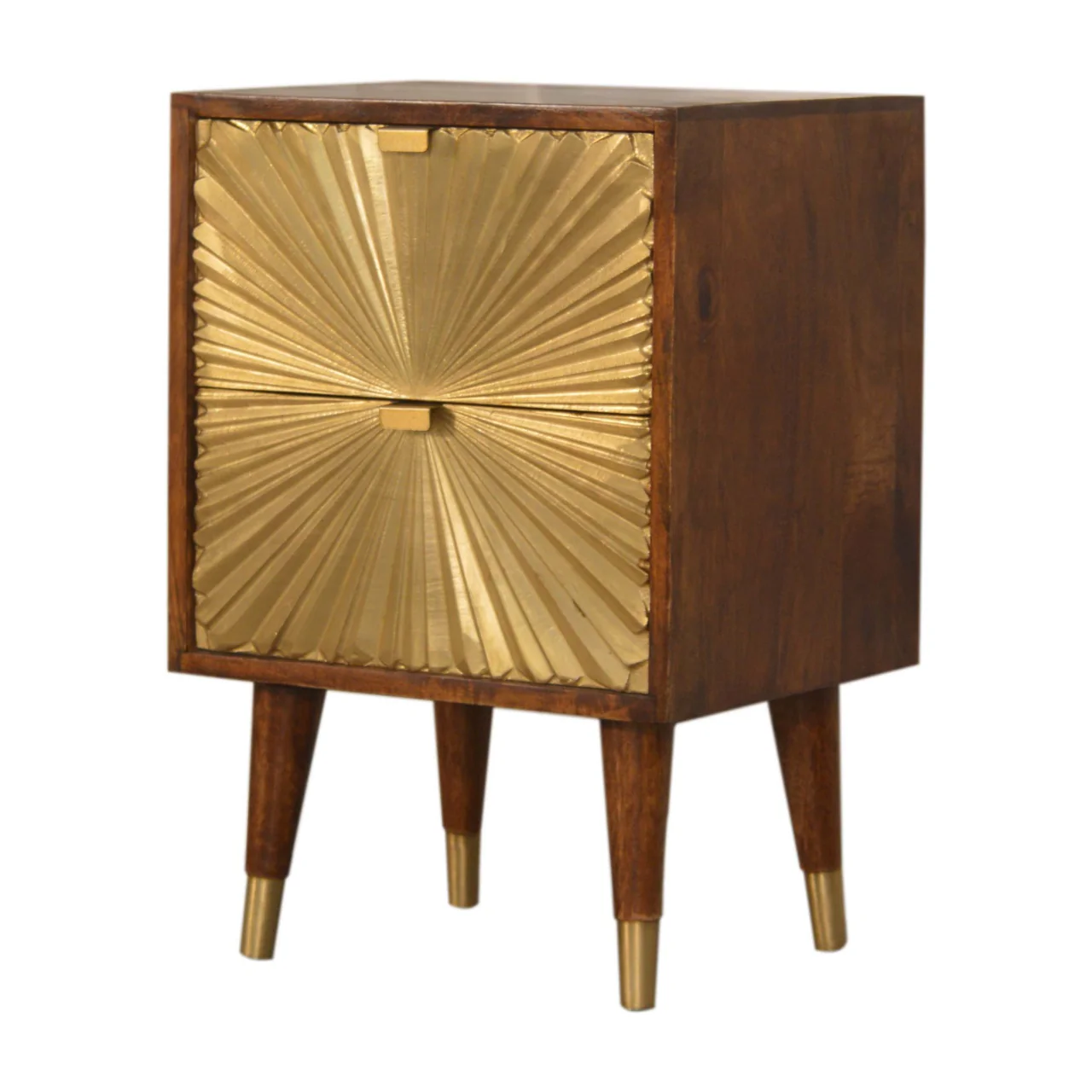 Artisan Furniture Massivholz Manila Gold Nachttisch Braun - Image 3