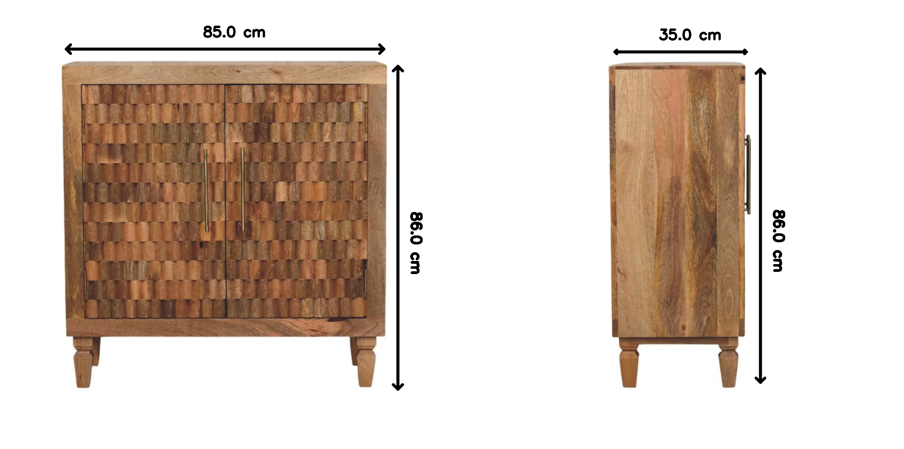 Artisan Furniture Massivholz Marbella Schrank, 2 Türen, Braun - Image 3