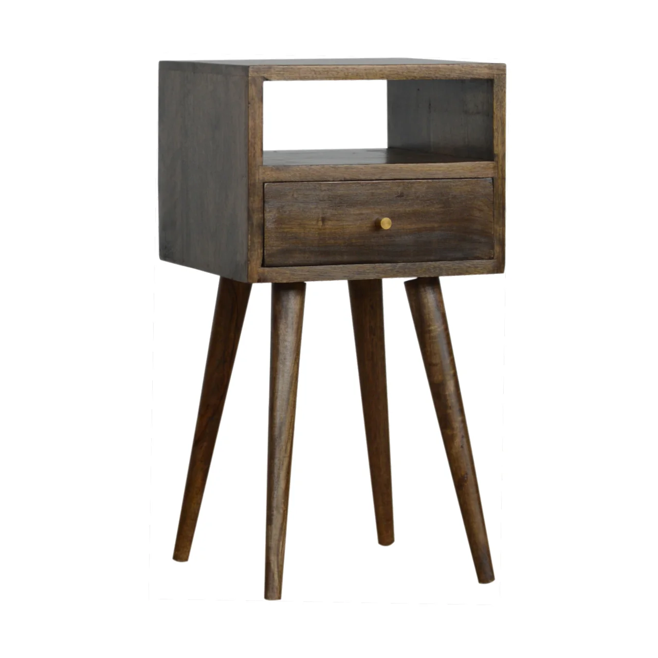 Artisan Furniture Massivholz Mini grau gewaschenes Nachttischchen Braun - Image 2