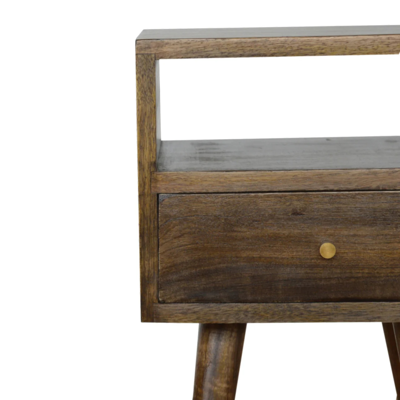 Artisan Furniture Massivholz Mini grau gewaschenes Nachttischchen Braun - Image 3