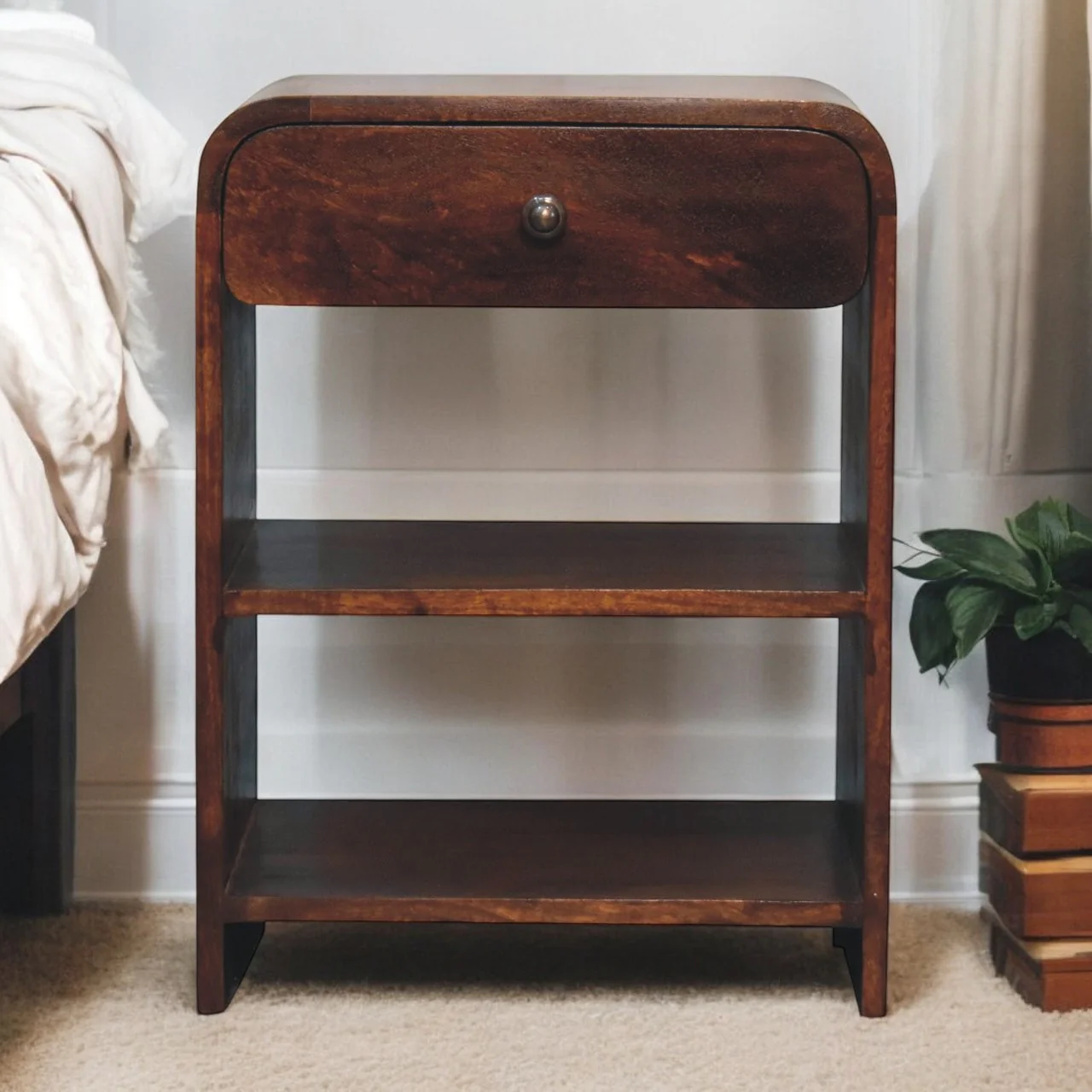Artisan Furniture Massivholz-Nachttisch Aspen, offen, braun