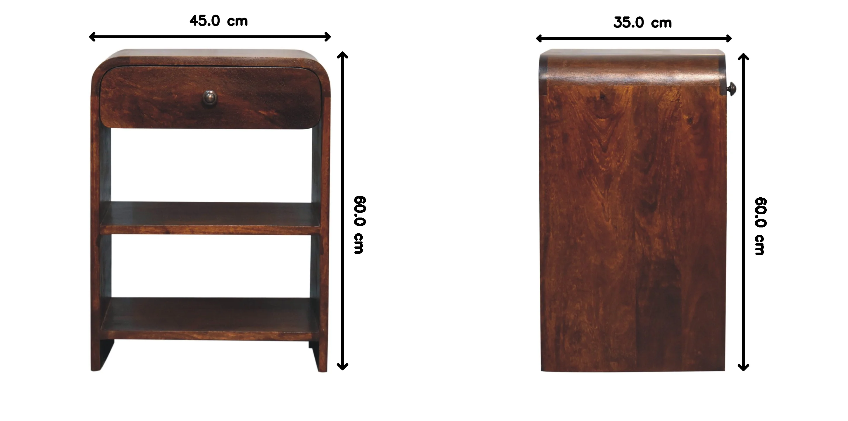 Artisan Furniture Massivholz-Nachttisch Aspen, offen, braun - Image 3