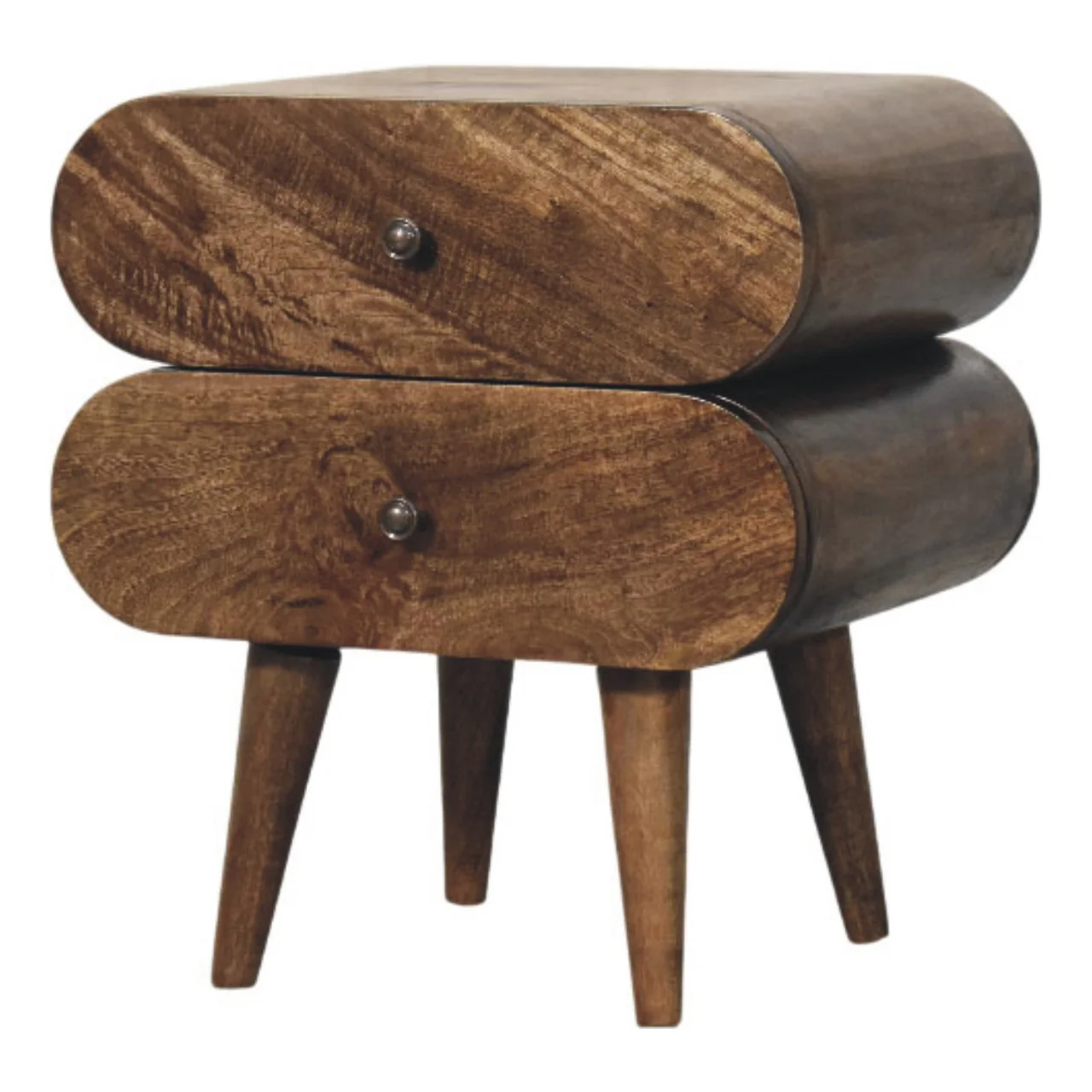 Artisan Furniture Massivholz-Nachttisch mit 2 Schubladen, braun - Image 4