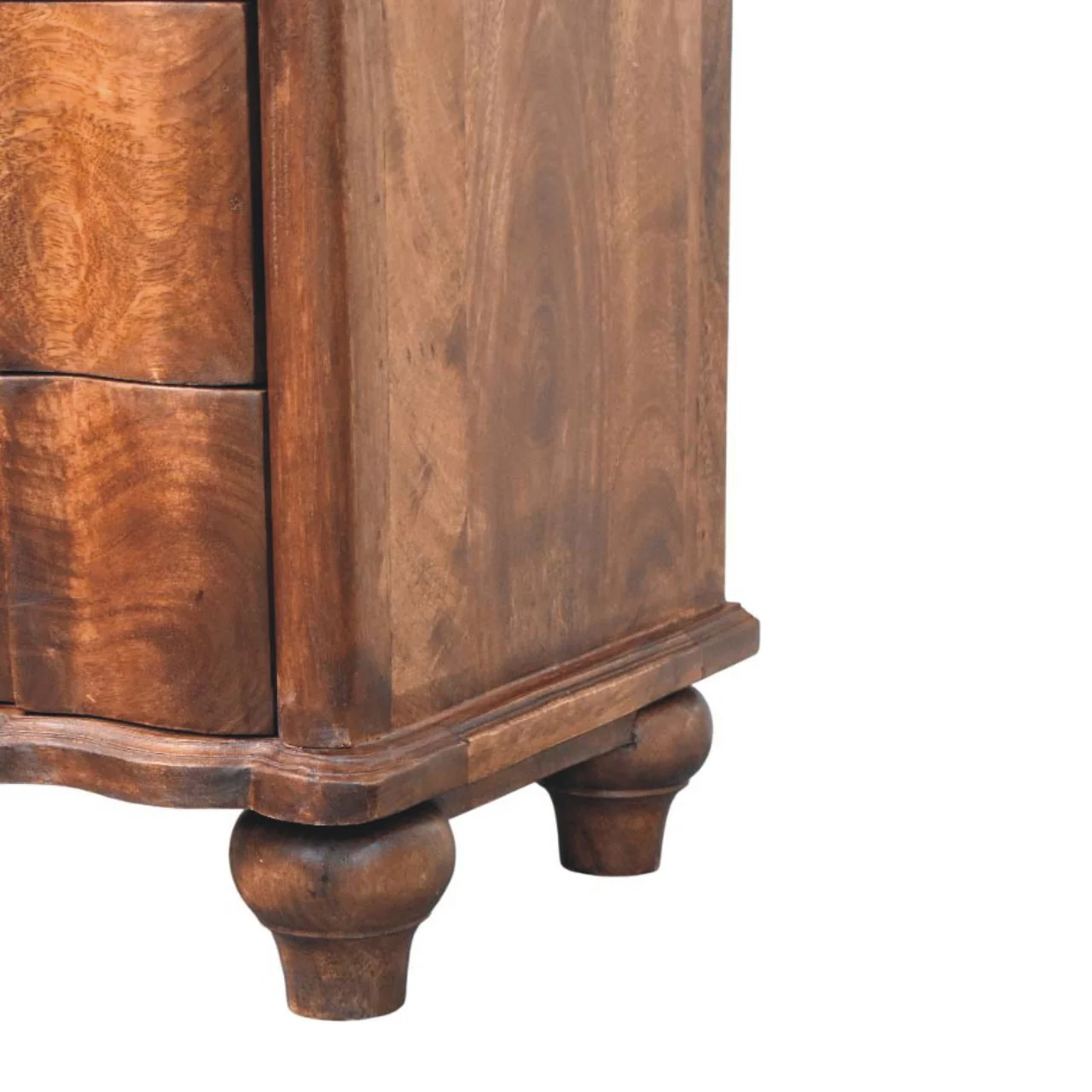 Artisan Furniture Massivholz Nachttisch mit 2 Schubladen und offenem Regal, Braun - Image 10