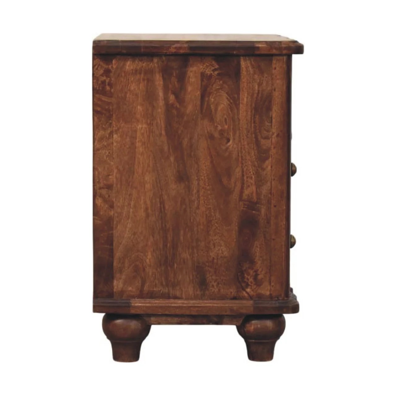 Artisan Furniture Massivholz Nachttisch mit 2 Schubladen und offenem Regal, Braun - Image 11