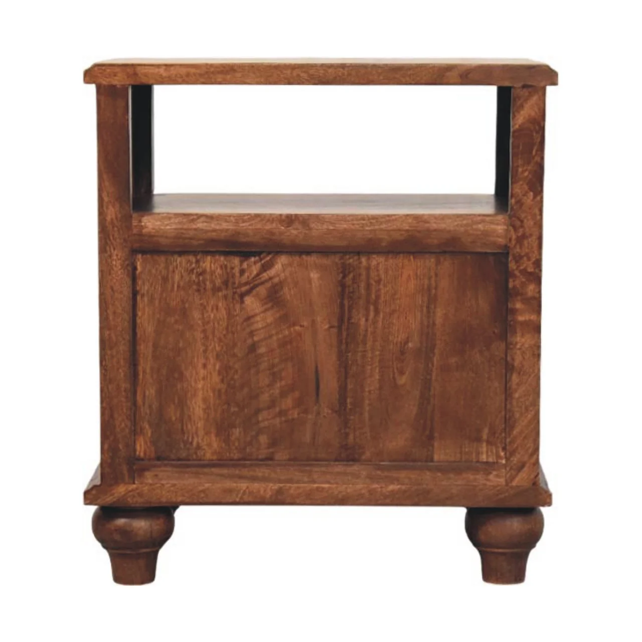 Artisan Furniture Massivholz Nachttisch mit 2 Schubladen und offenem Regal, Braun - Image 12