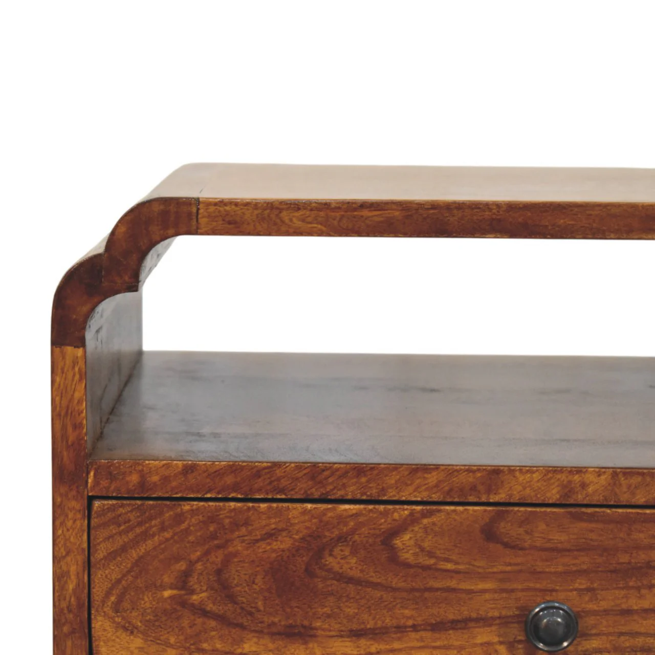 Artisan Furniture Massivholz Newton Kastanien Nachttisch, 1 Schublade, 1 Regal, Braun - Image 5