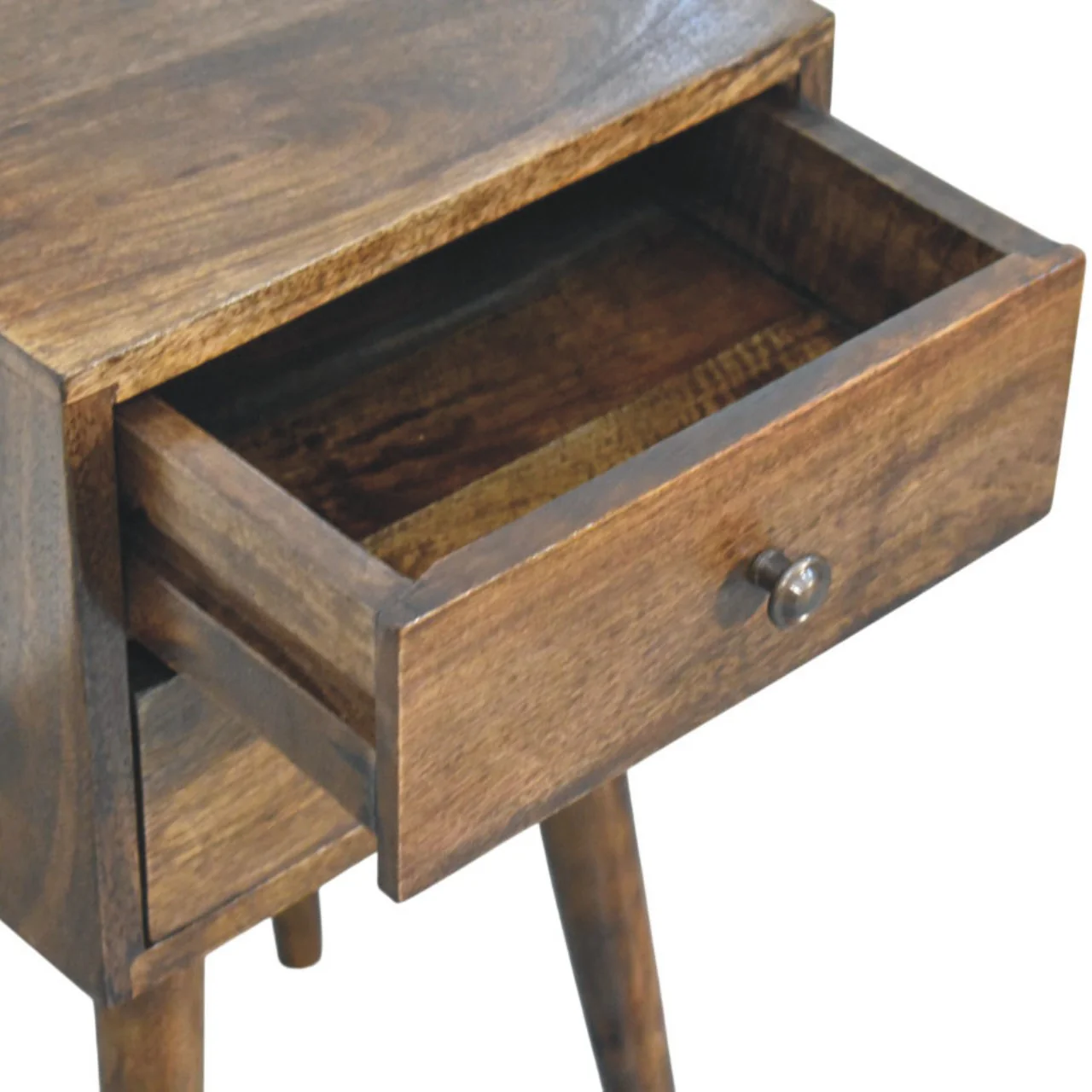 Artisan Furniture Massivholz Nordic Nachttisch mit 2 Schubladen in klassischem Graubraun - Image 8