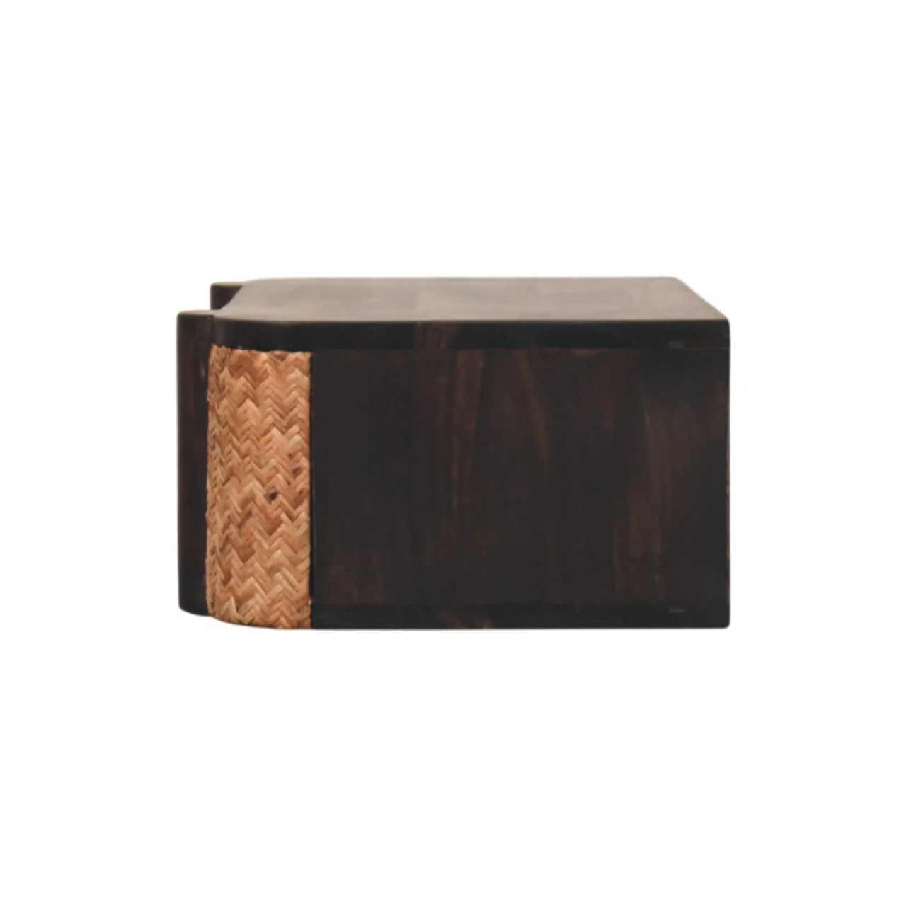Artisan Furniture Massivholz Rattan gebogener wandmontierter Schubladenschrank, Dunkelbraun - Image 9