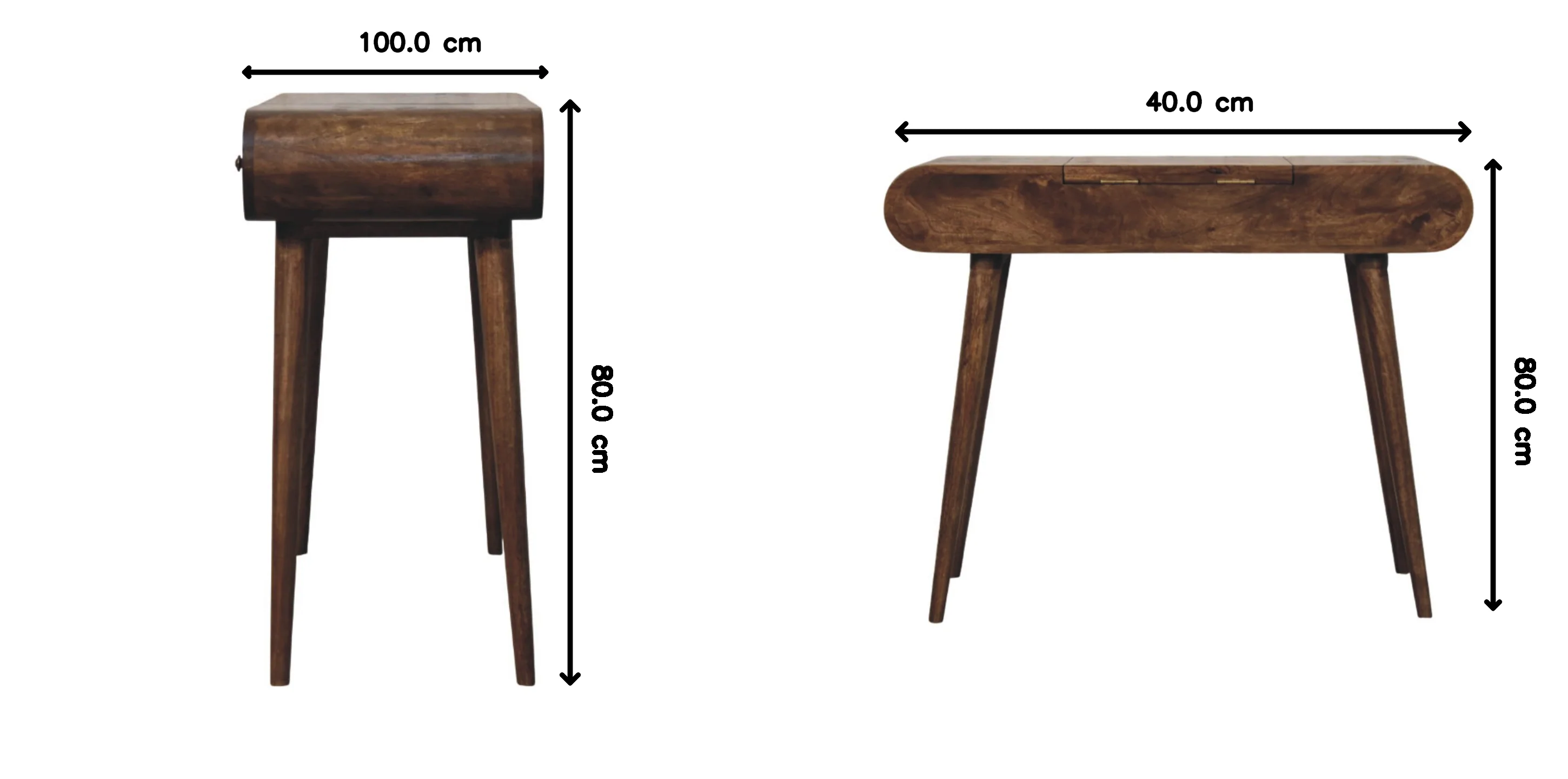 Artisan Furniture Massivholz-Schminktisch mit geschwungenen Kanten, braun - Image 3