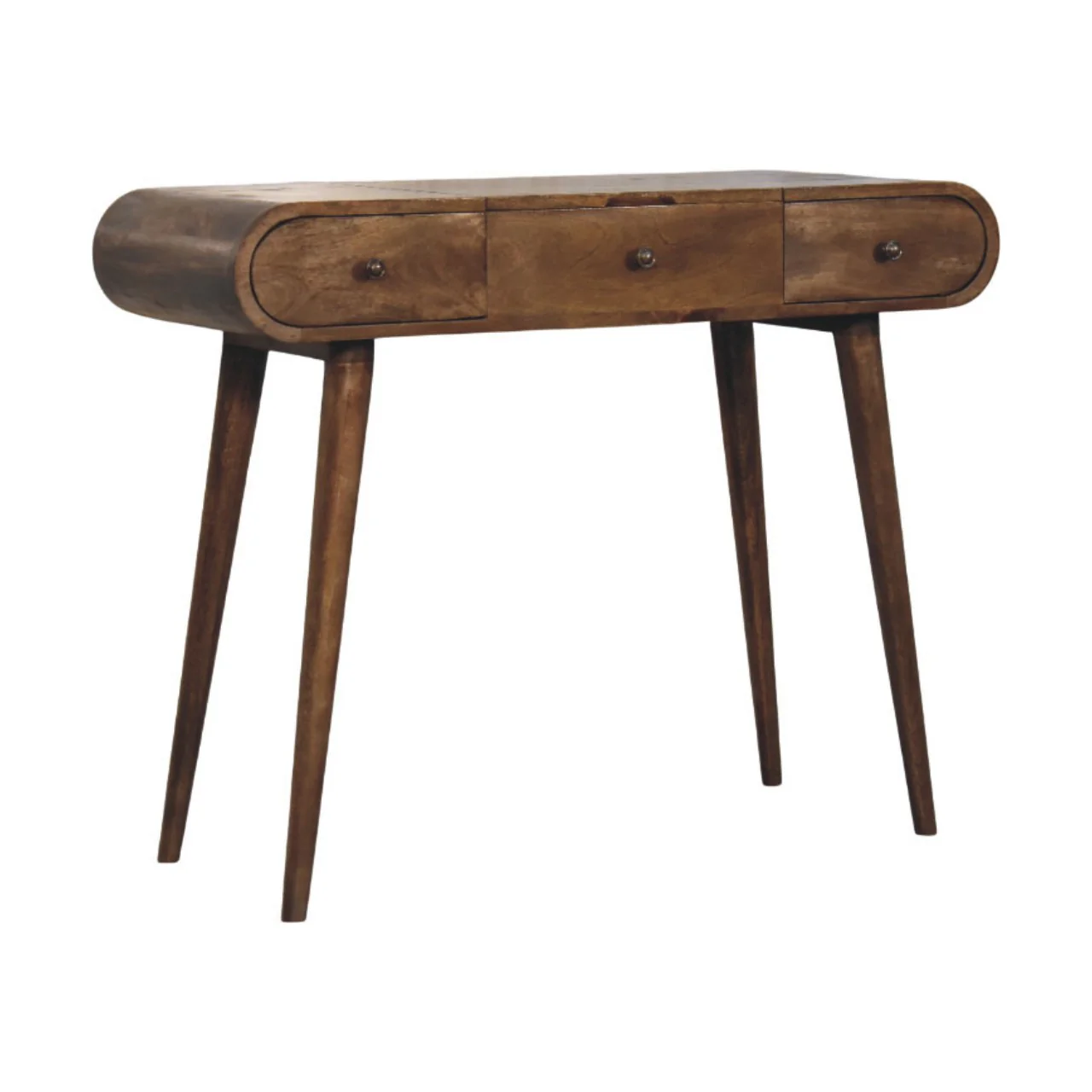 Artisan Furniture Massivholz-Schminktisch mit geschwungenen Kanten, braun - Image 4