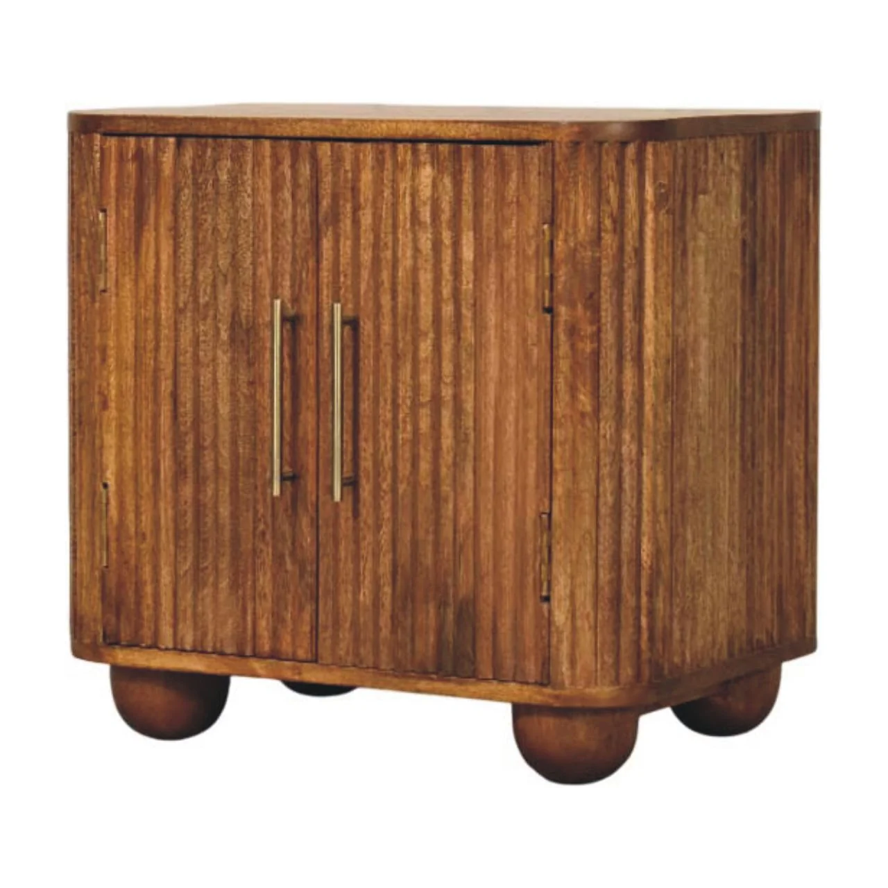 Artisan Furniture Massivholz Solis gerilltes Mini-Sideboard, 2 Türen, 2 Regale, Beige - Image 6