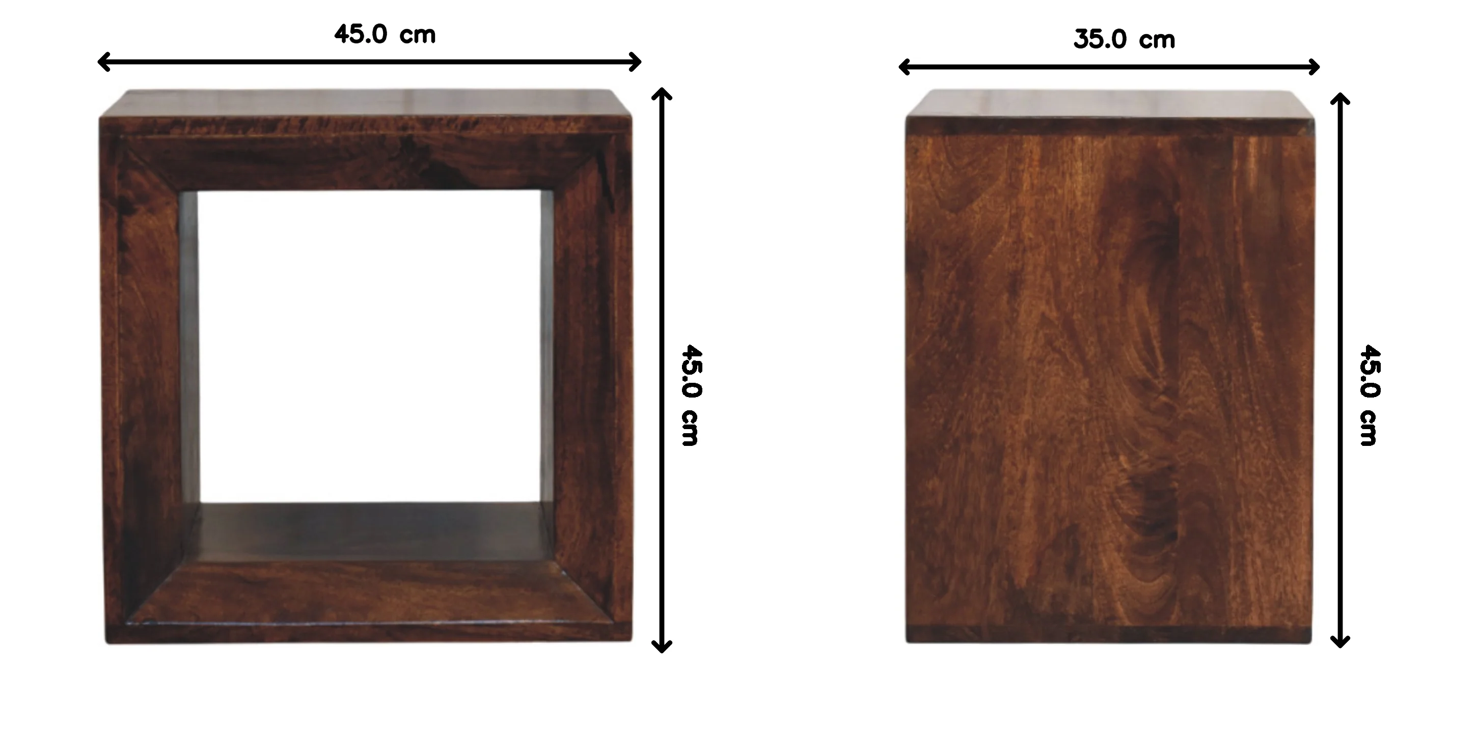Artisan Furniture Massivholz Solis offener kalifornischer Walnuss Beistelltisch, 1 offenes Fach - Image 2