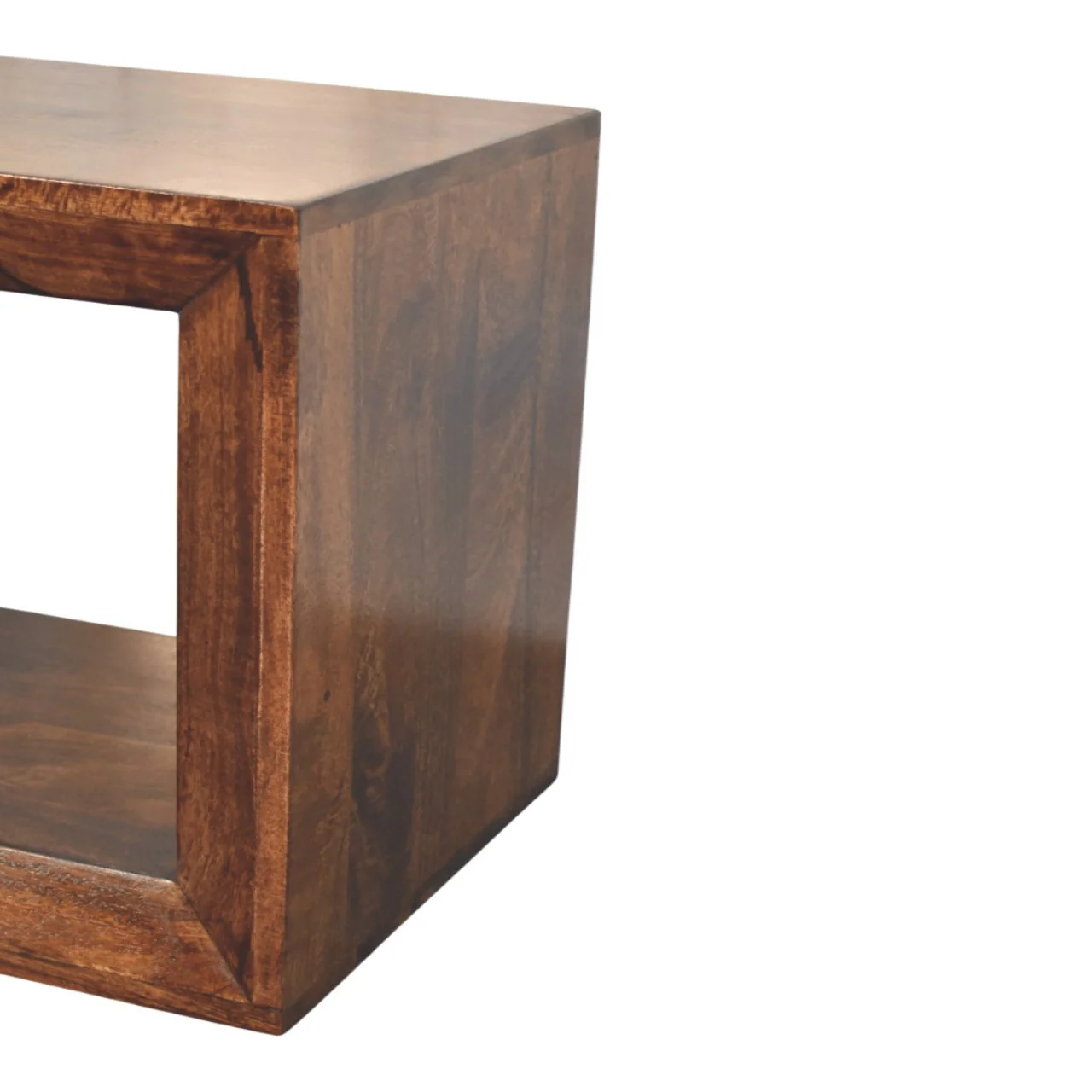 Artisan Furniture Massivholz Solis offener kalifornischer Walnuss Beistelltisch, 1 offenes Fach - Image 8