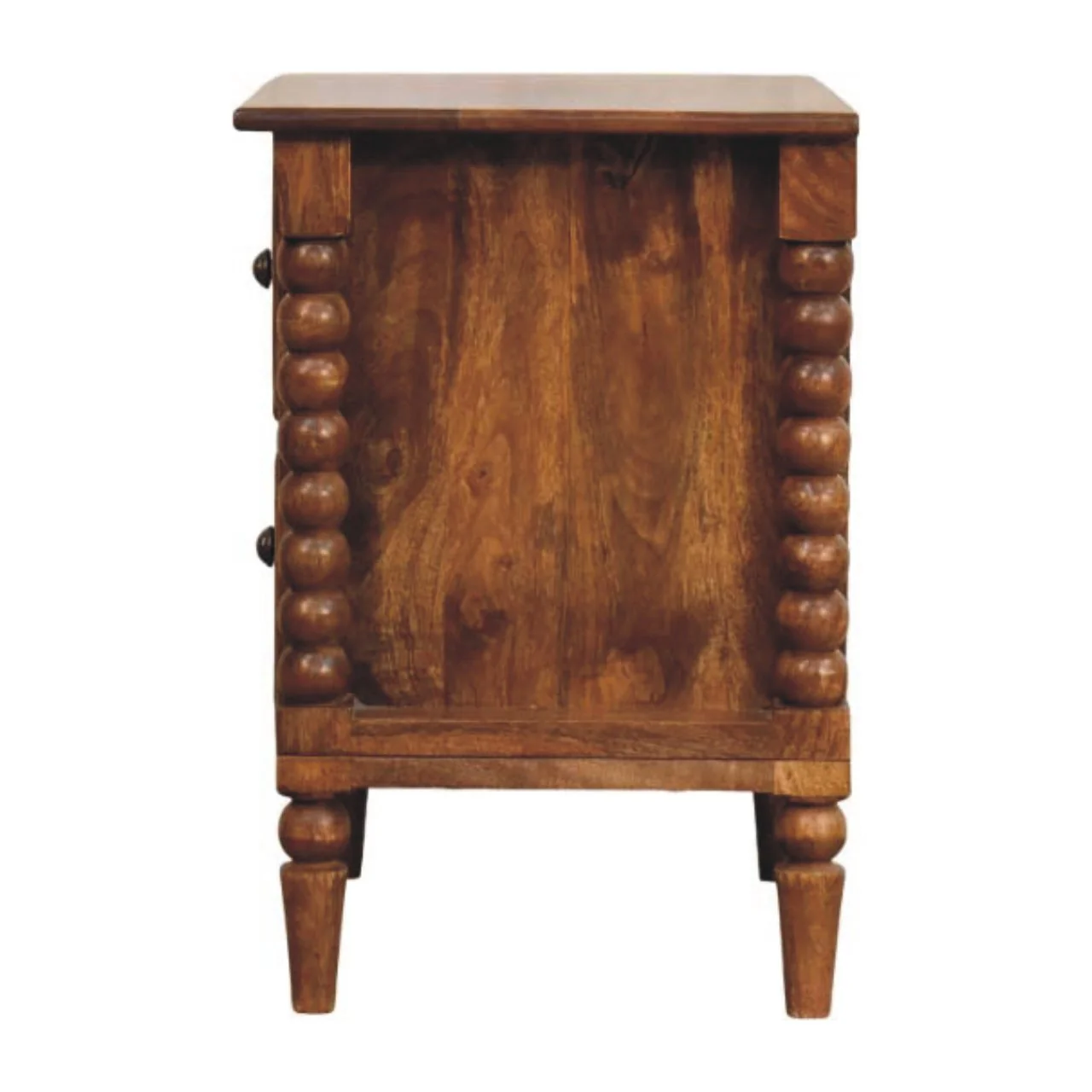 Artisan Furniture Massivholz Spindelbeine Amber Eiche Nachttisch, 2 Schubladen, Braun - Image 11