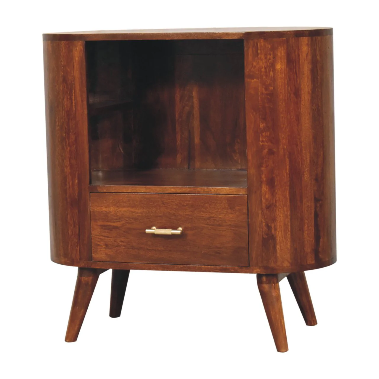 Artisan Furniture Massivholz T-Bar Cortez Kastanien Offenes Fach Schrank, 1 Schublade, 1 Regal - Image 5