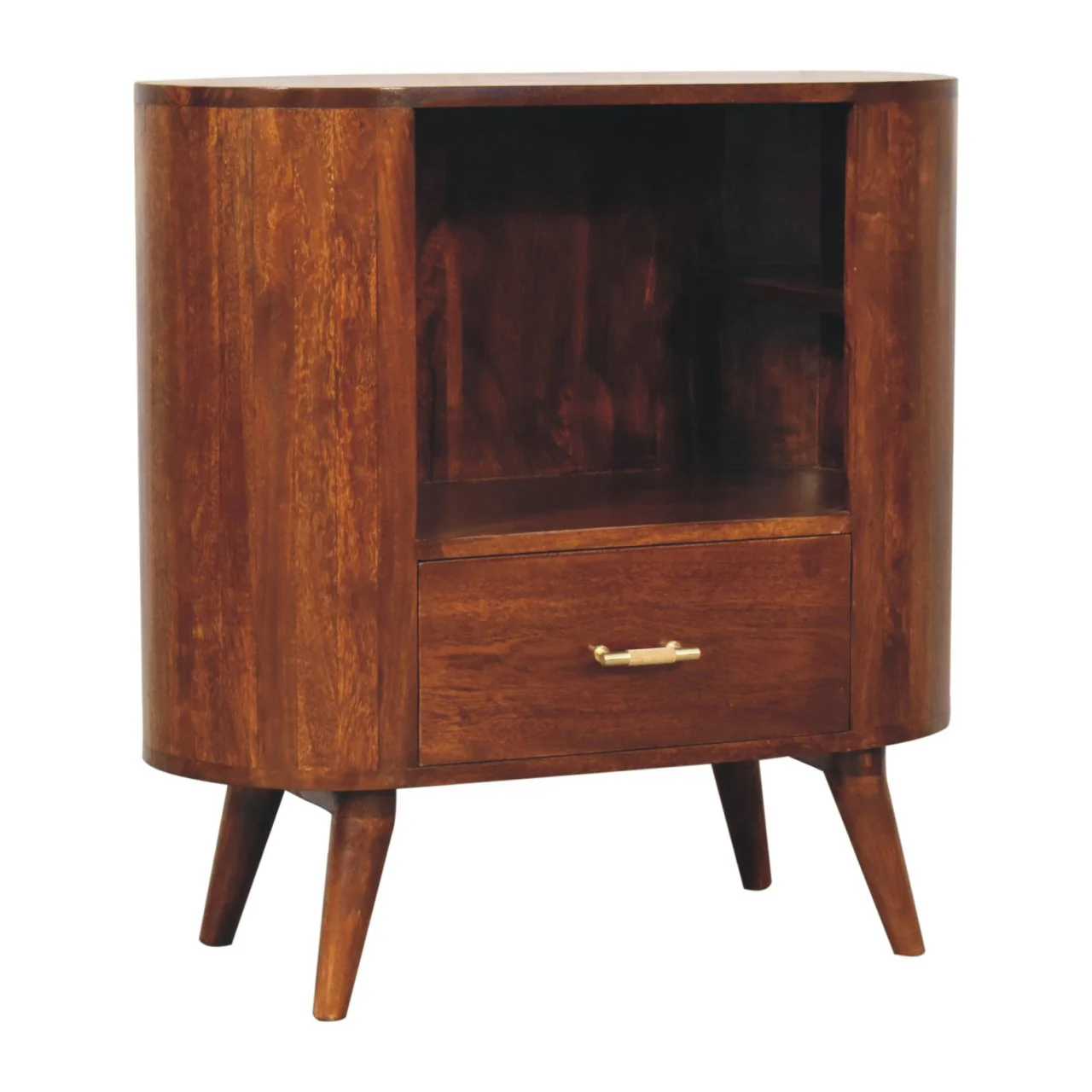 Artisan Furniture Massivholz T-Bar Cortez Kastanien Offenes Fach Schrank, 1 Schublade, 1 Regal - Image 6