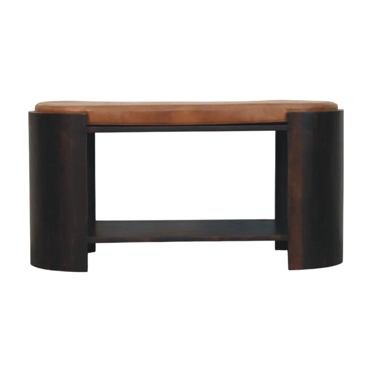 Artisan Furniture Massivholz Valencia Lederschuhbank Braun