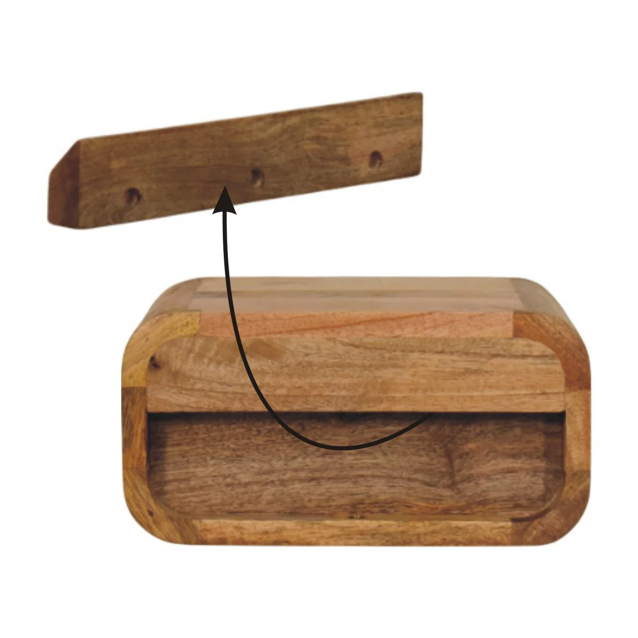 Artisan Möbel Avora Mini Wand-Nachttisch aus Eichenoptik mit 1 Schublade, Braun - Image 12