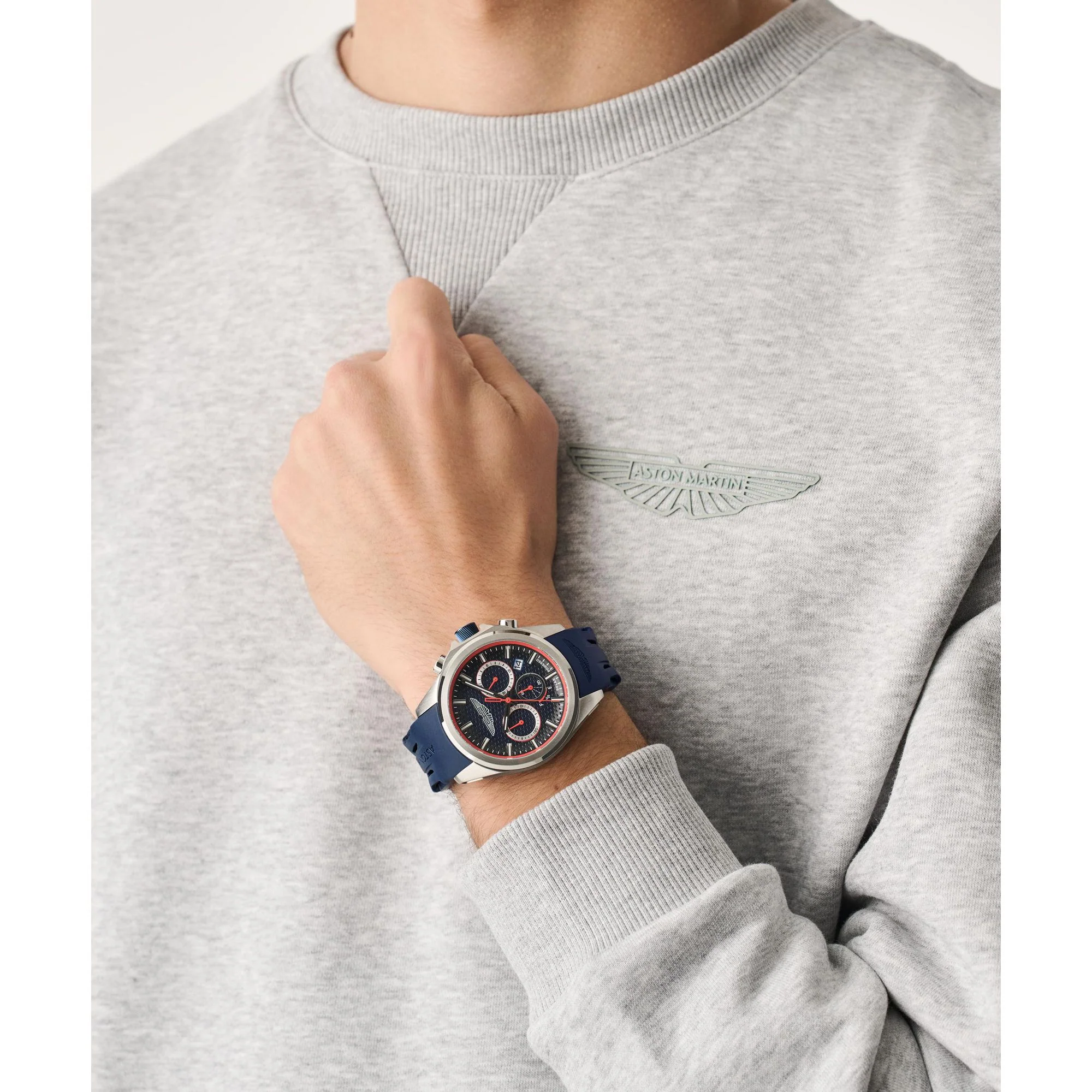 ASTON MARTIN Herren Uhr Chrono Armbanduhr AML THRILL MTRH2S607 Silikon - Image 5