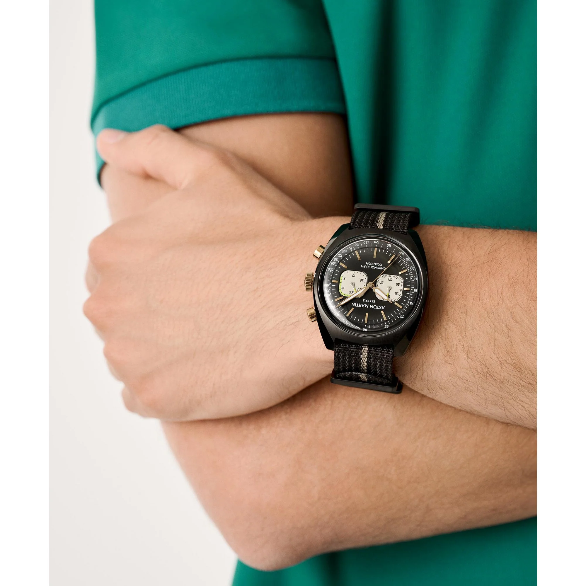 ASTON MARTIN Herren Uhr Chronograph Armbanduhr AML TIMELESS MTTS2F504 Nylon - Image 5