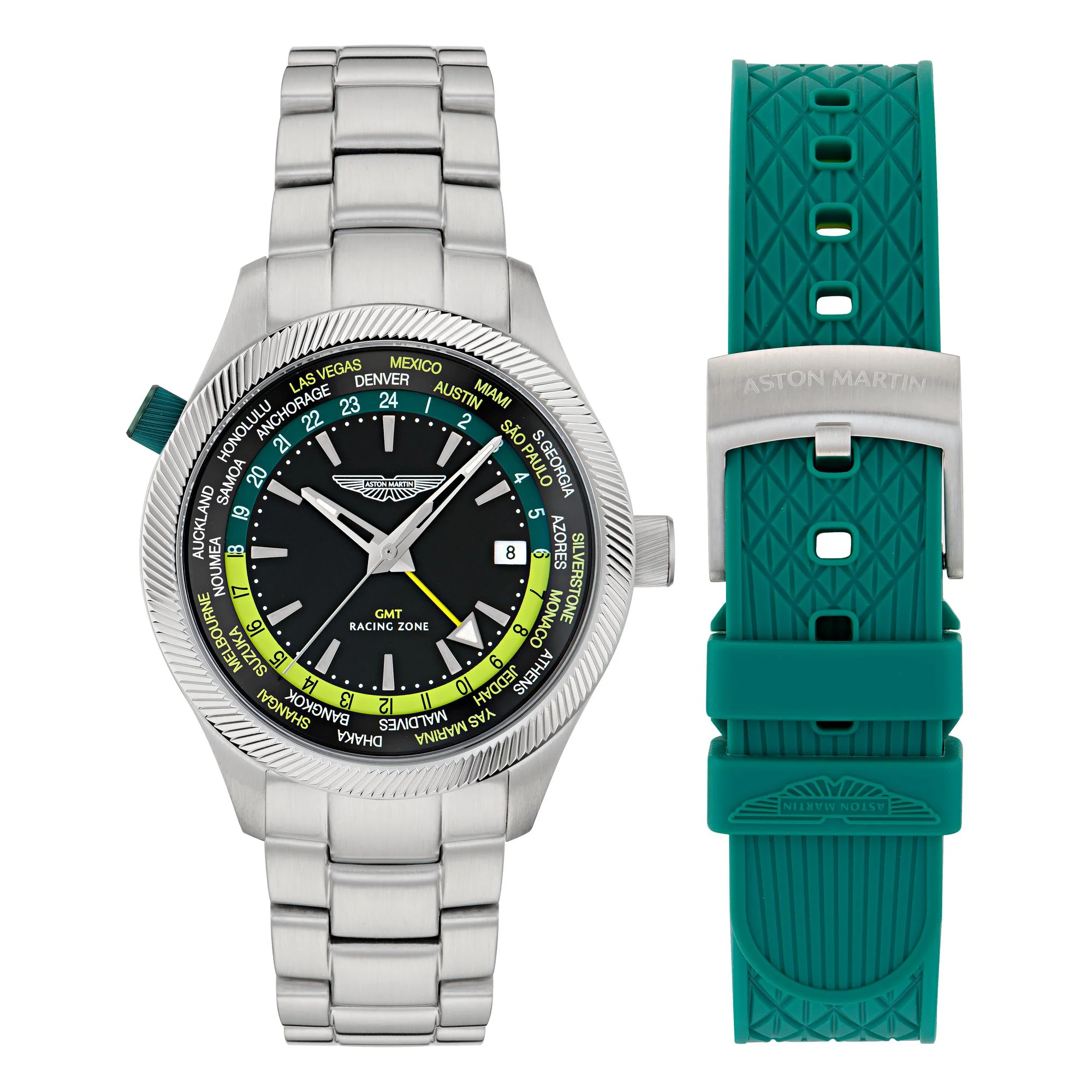 ASTON MARTIN Herren Uhr GMT-Uhr Analog Quarz AML ICON MTIZ1F503
