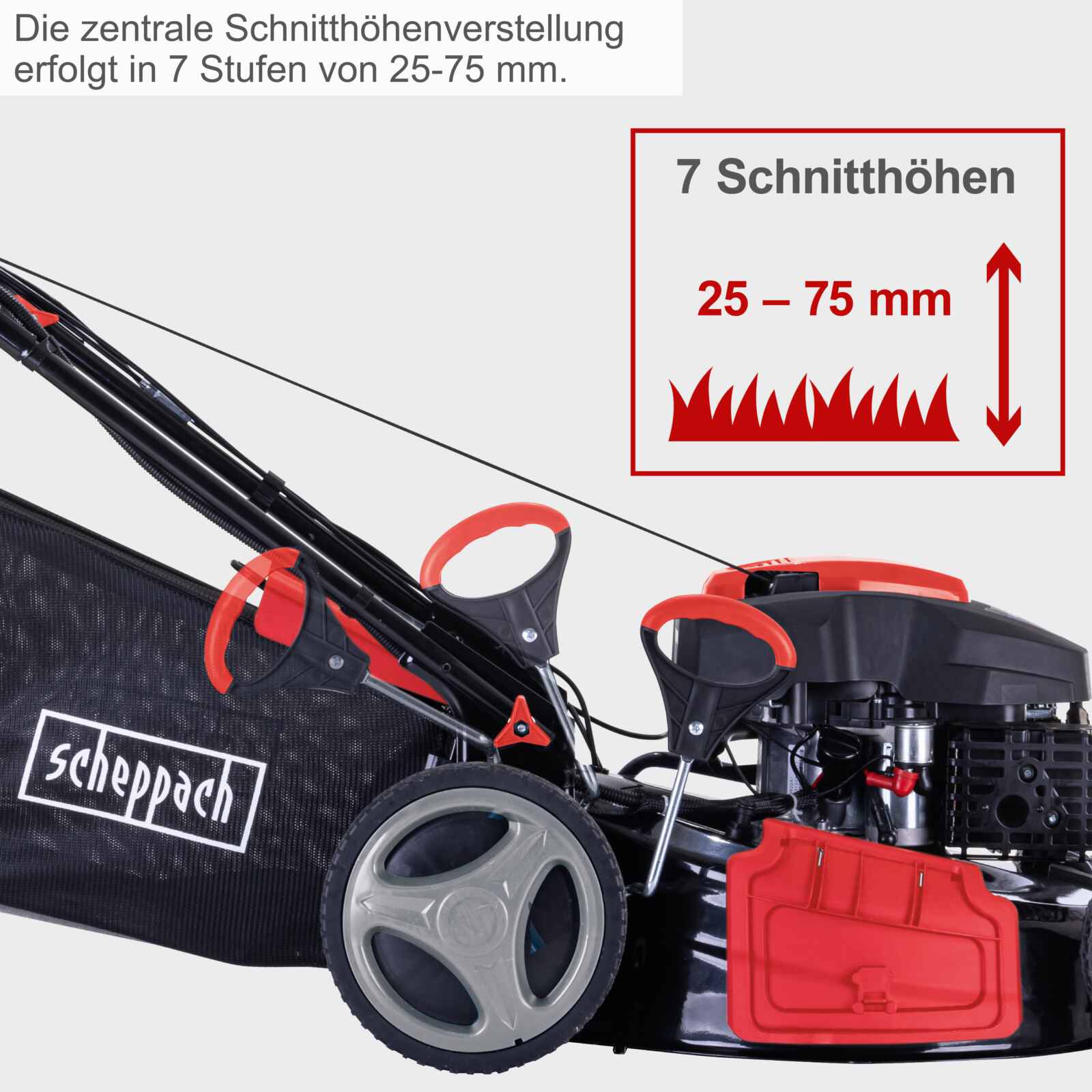 [B-WARE] Scheppach Benzin Rasenmäher MS225-53E VS - 6PS | 53cm |inkl. 2Ah Akku + 2,4A Ladegerät - Image 2