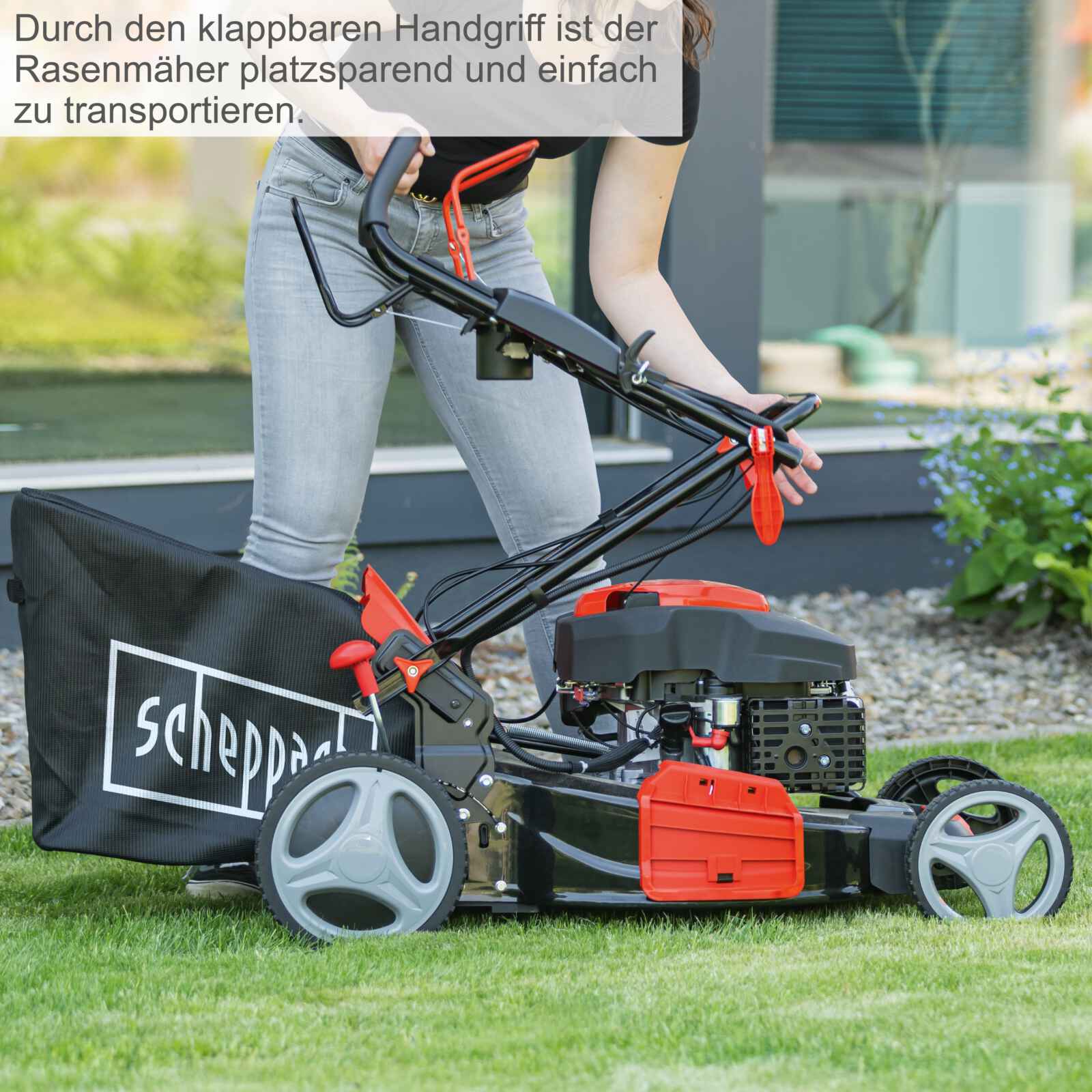 [B-WARE] Scheppach Benzin Rasenmäher MS226-53E - 6 PS | Schnittbreite 530mm | 65L Korb | E-Start - Image 10