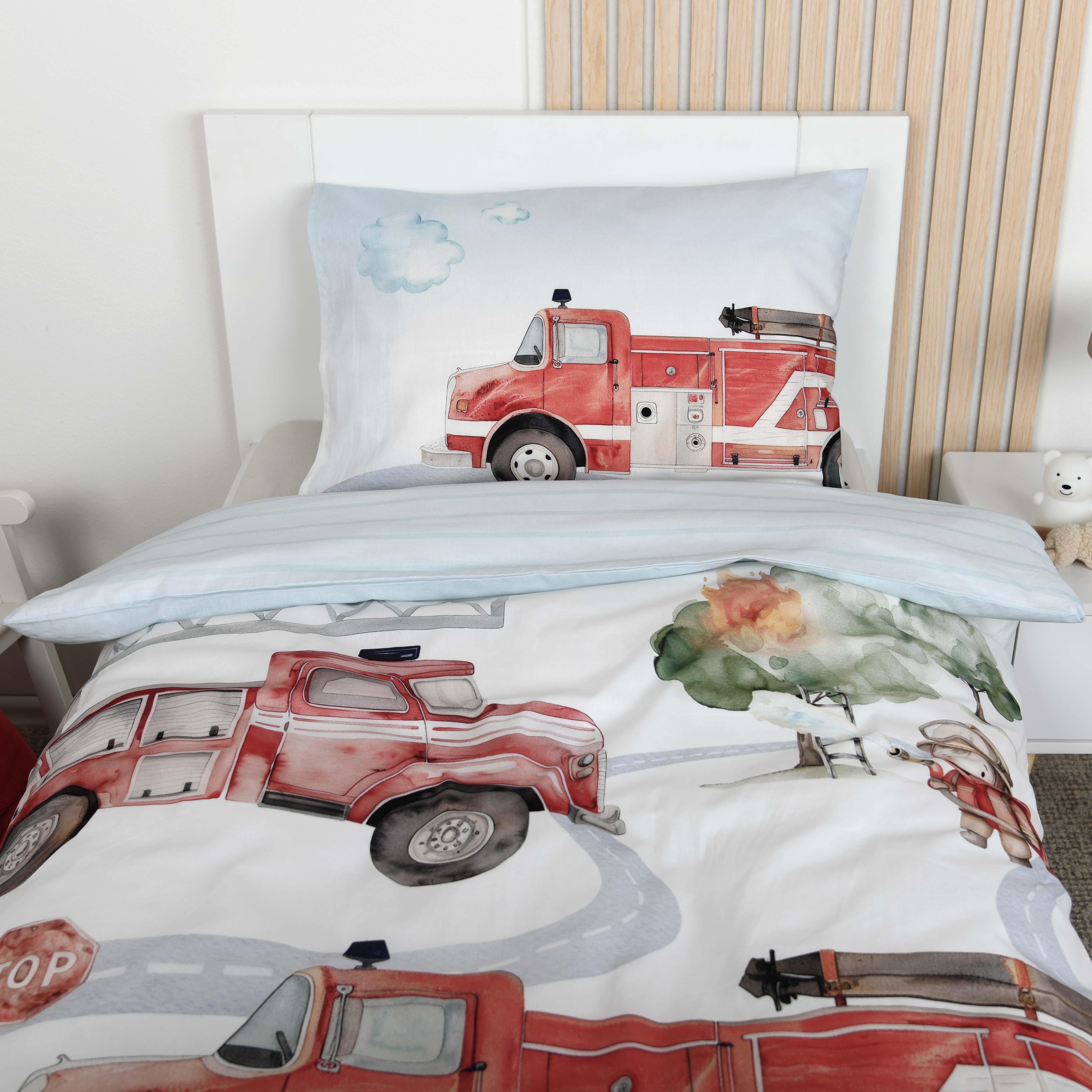 babybest® Bettwäsche 'Feuerwehr' - 100x135cm, Renforcé - Image 2