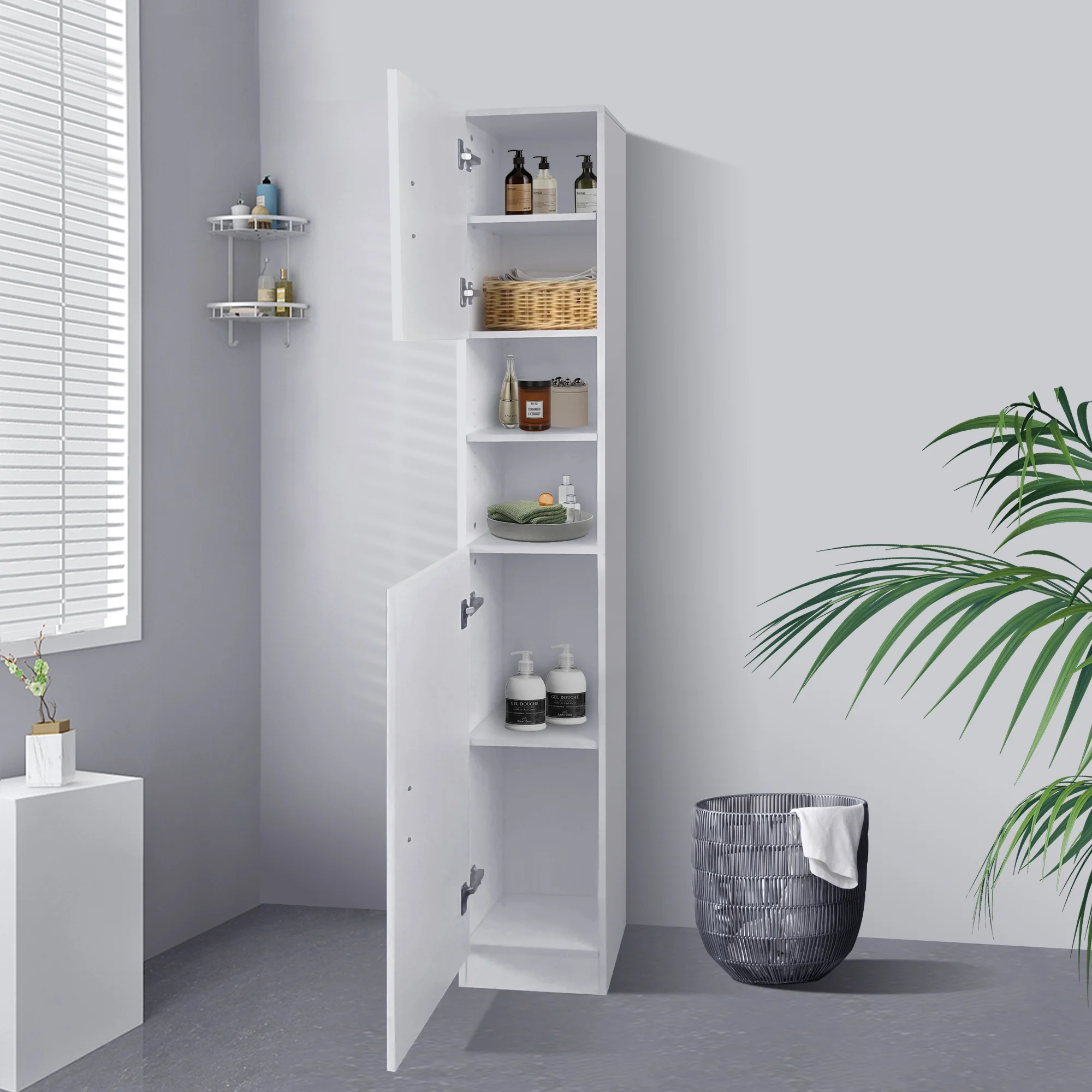 Badmöbel Set 4-Teilig Weiß aus MDF ML-Design - Image 2