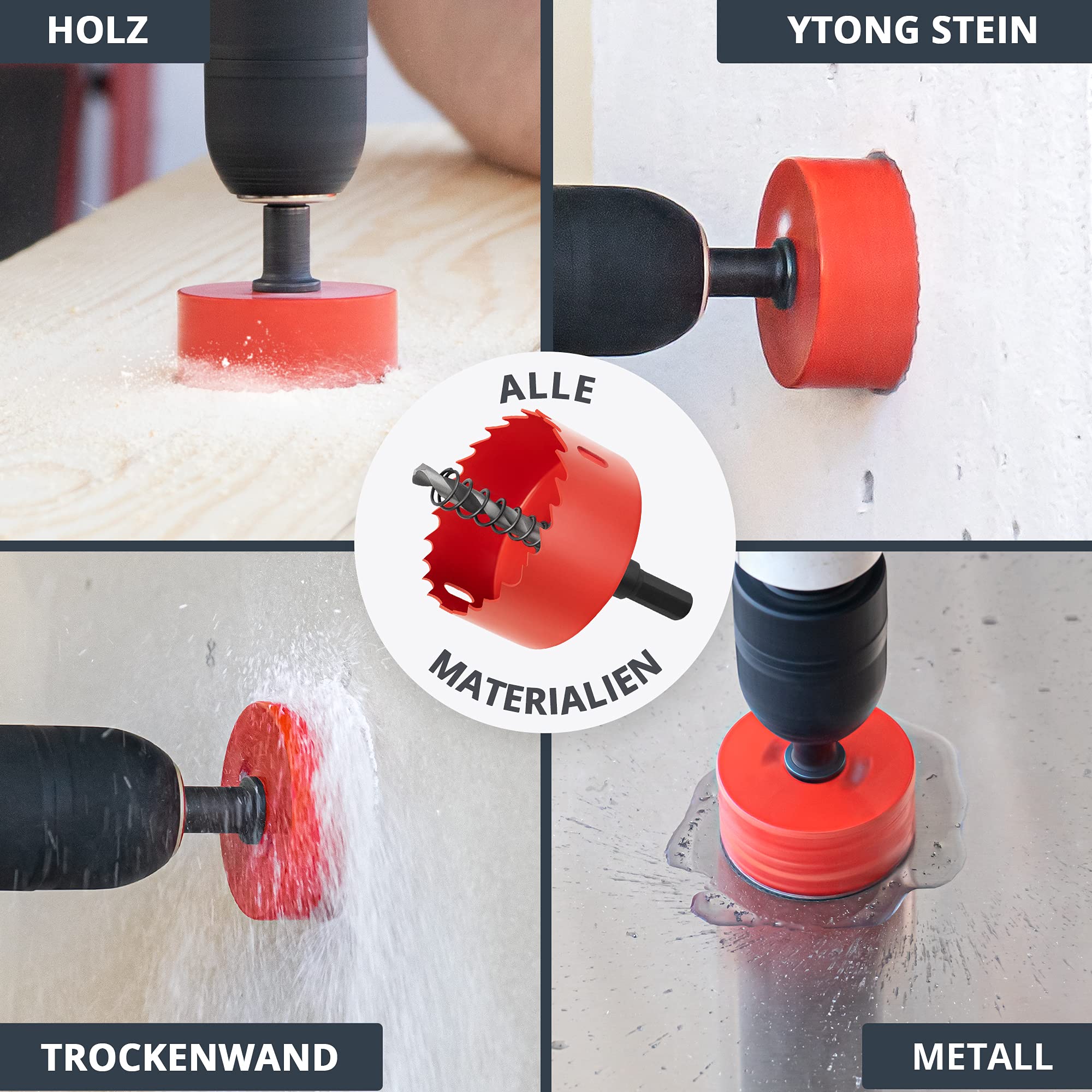 BAURIX® Bi-Metall-Lochsäge [68mm] I Ultimative Bohrkrone für Trockenbau, Holz, Steckdose I - Image 4