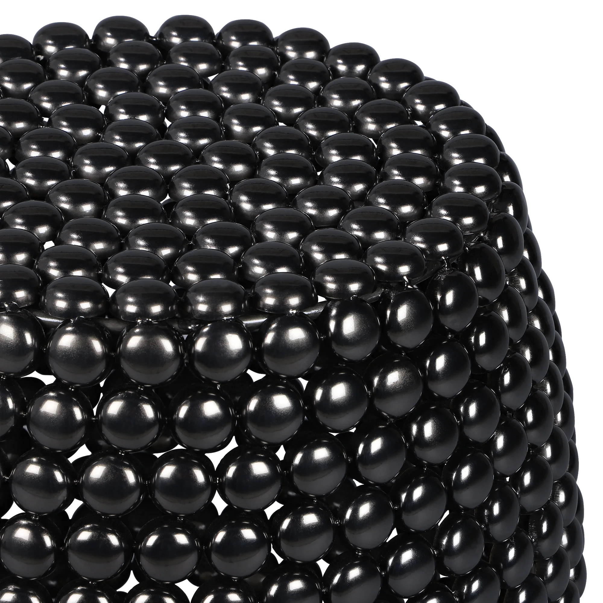 Beistelltisch 41x41x46 cm Schwarz aus Metall WOMO-Design - Image 3