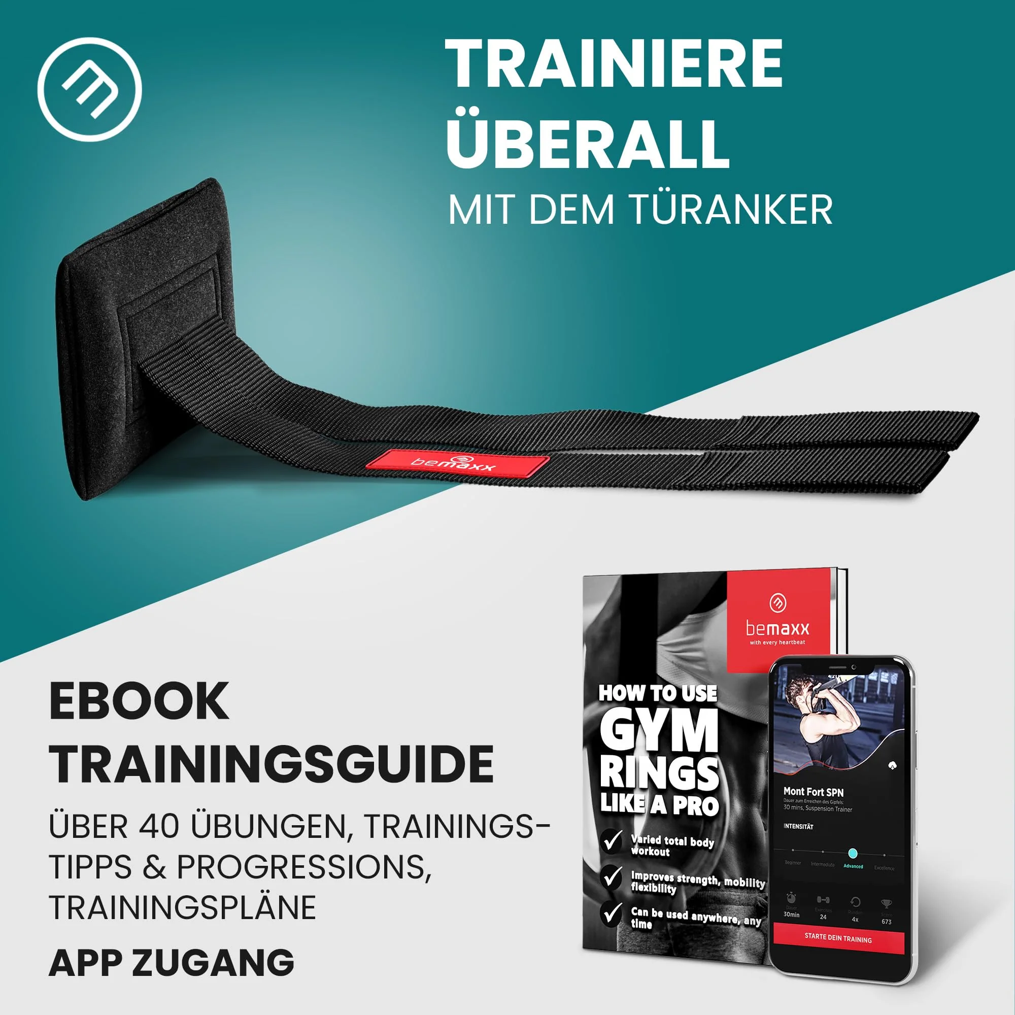 BeMaxx Turnringe Holz Gym Rings + Türanker & Trainings-eBook – Olympische Gymnastik - Image 6